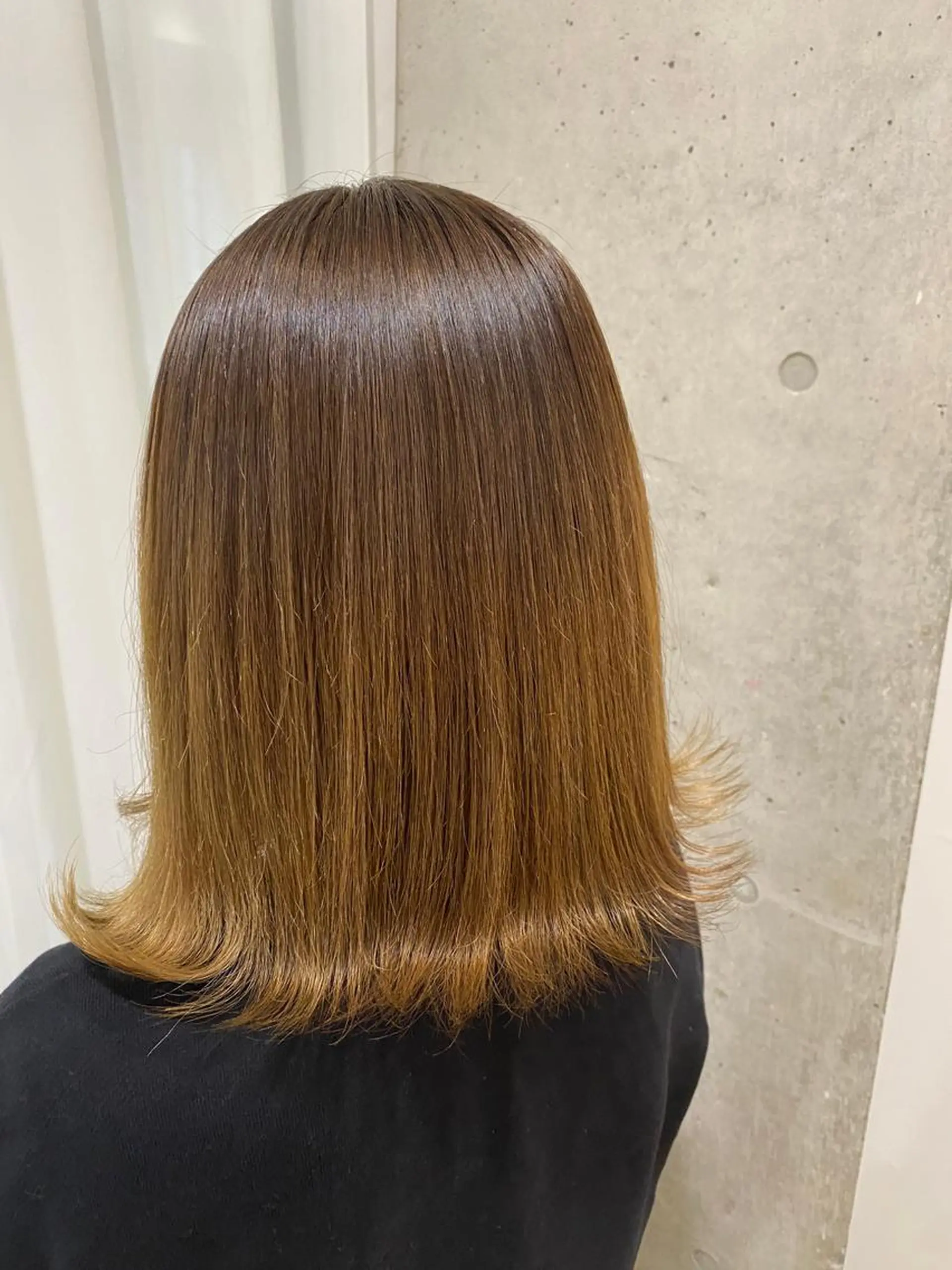 ミディアム パーマ くせ毛 カット 縮毛矯正 トリートメント 田中 アキオのヘアスタイル