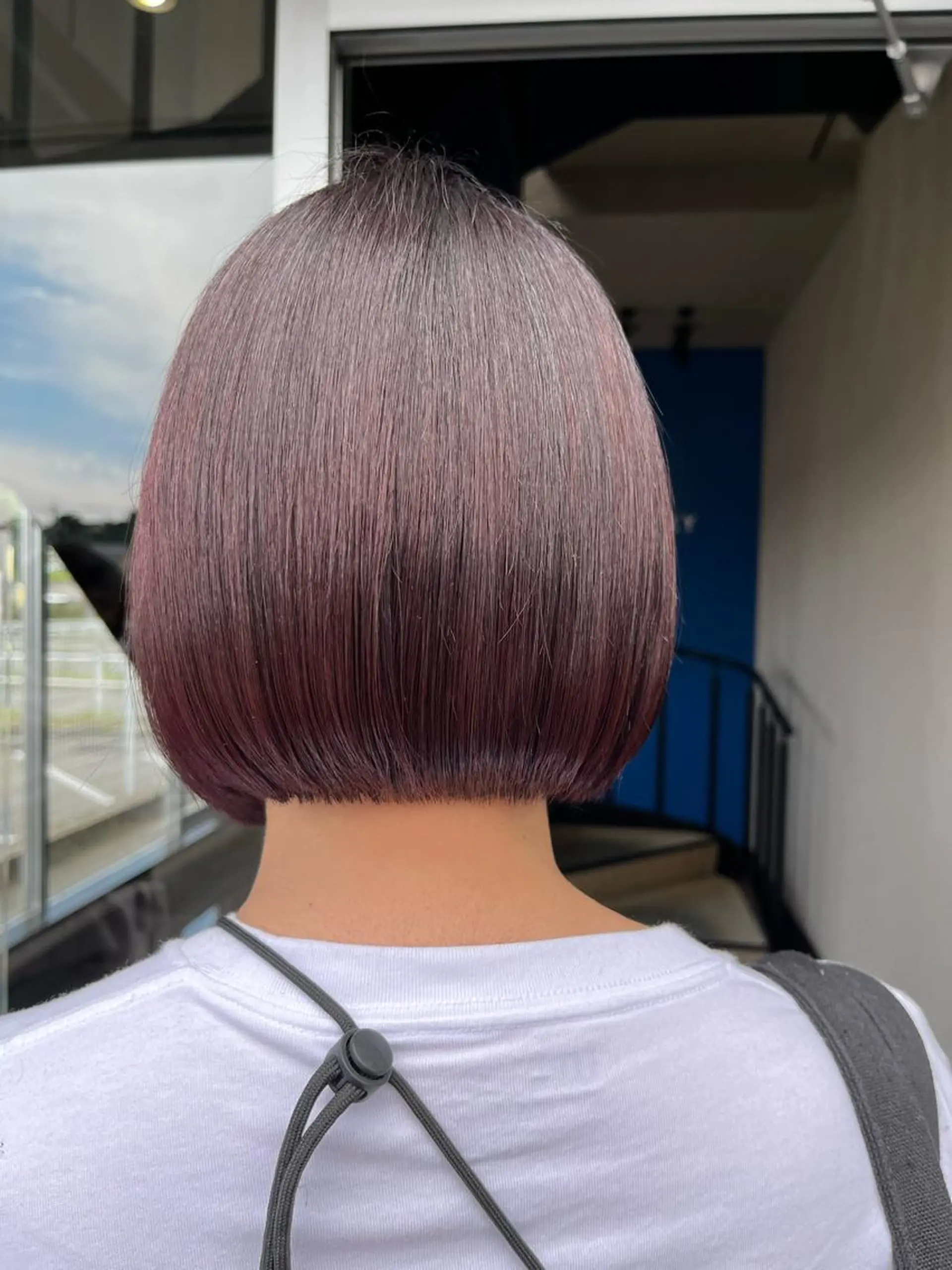 ミディアム カラー ボブ 多河 遥のヘアスタイル