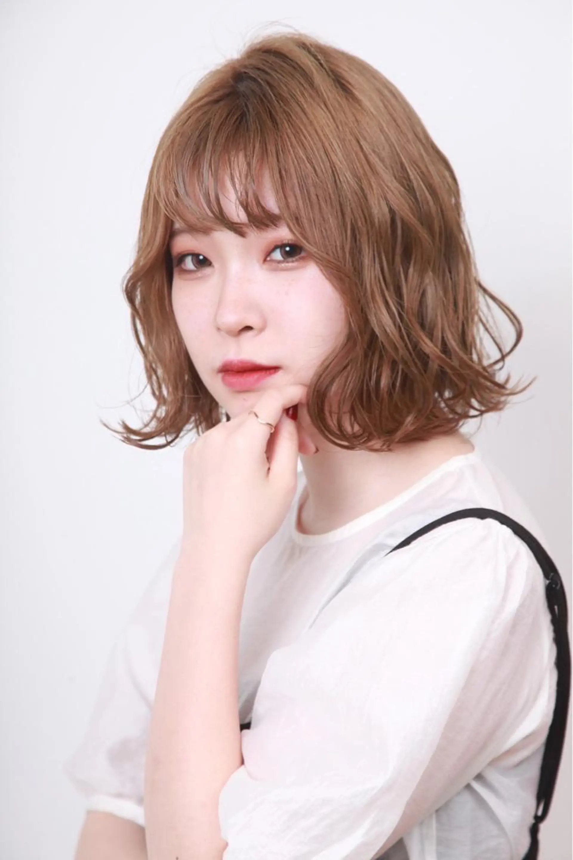 ミディアム カラー ヘアカラー 永井 悠大のヘアスタイル