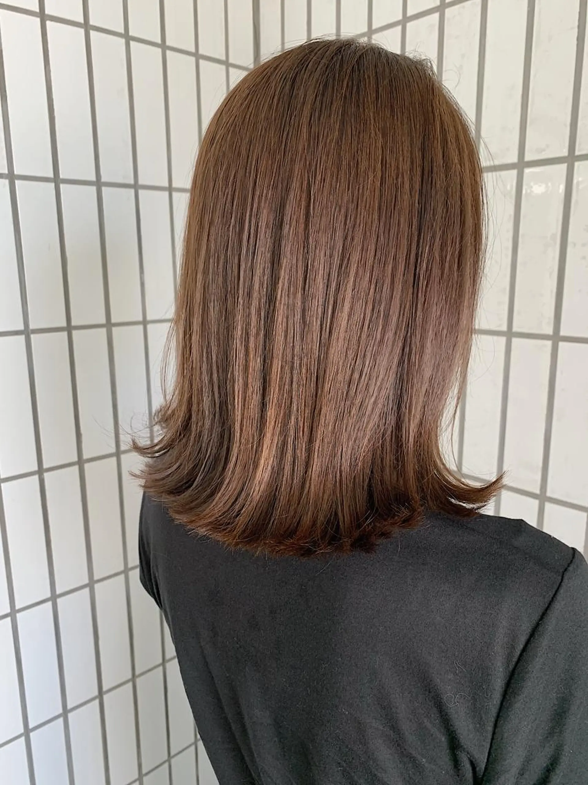 ミディアム カラー 外ハネヘア カット トリートメント ハットリ /北習志野のヘアスタイル