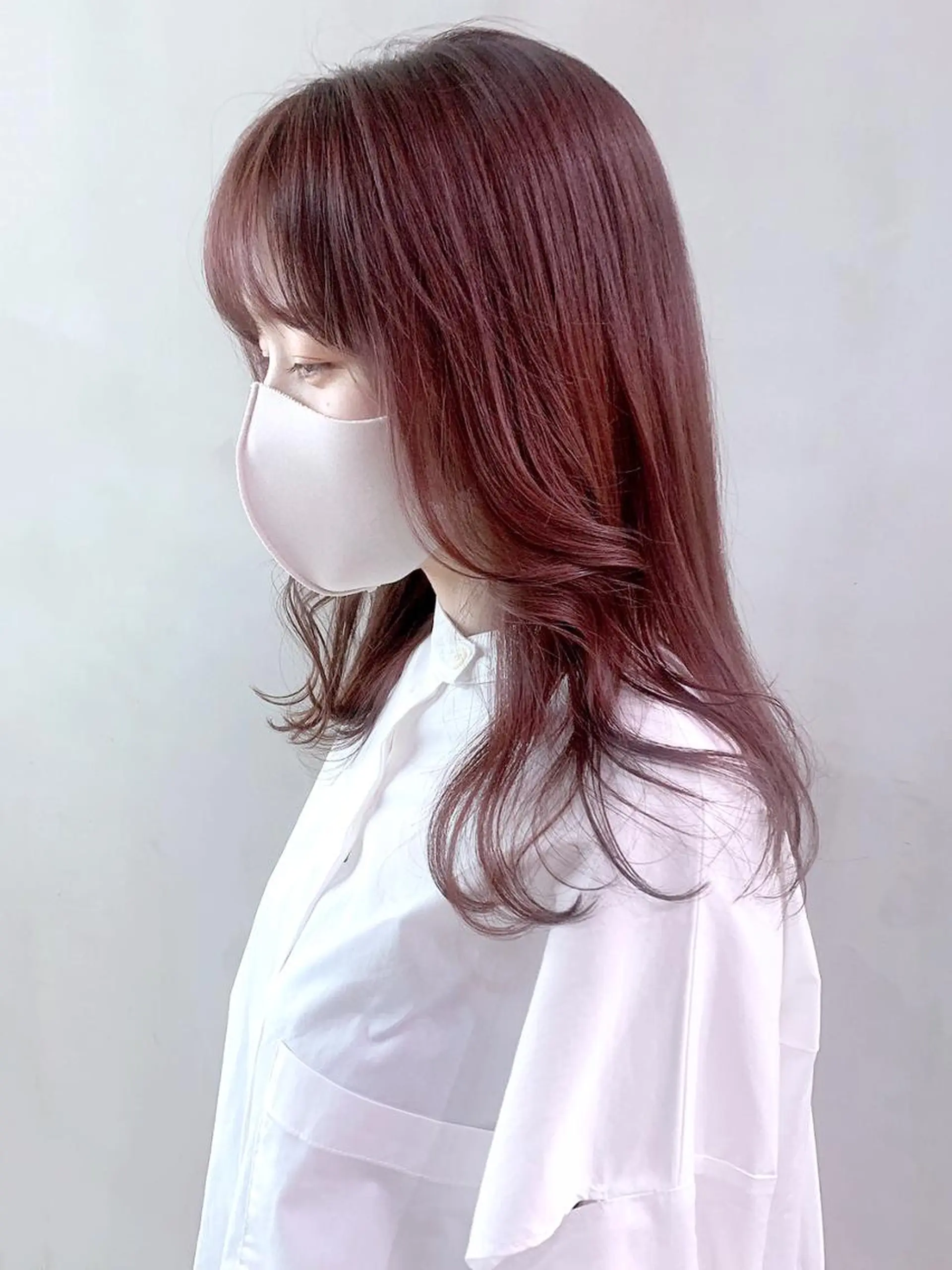 セミロング カラー ヘアアレンジ パーマ ブラウンカラー ピンクカラー ピンクブラウン ITbyALBUM 八王子店のヘアスタイル