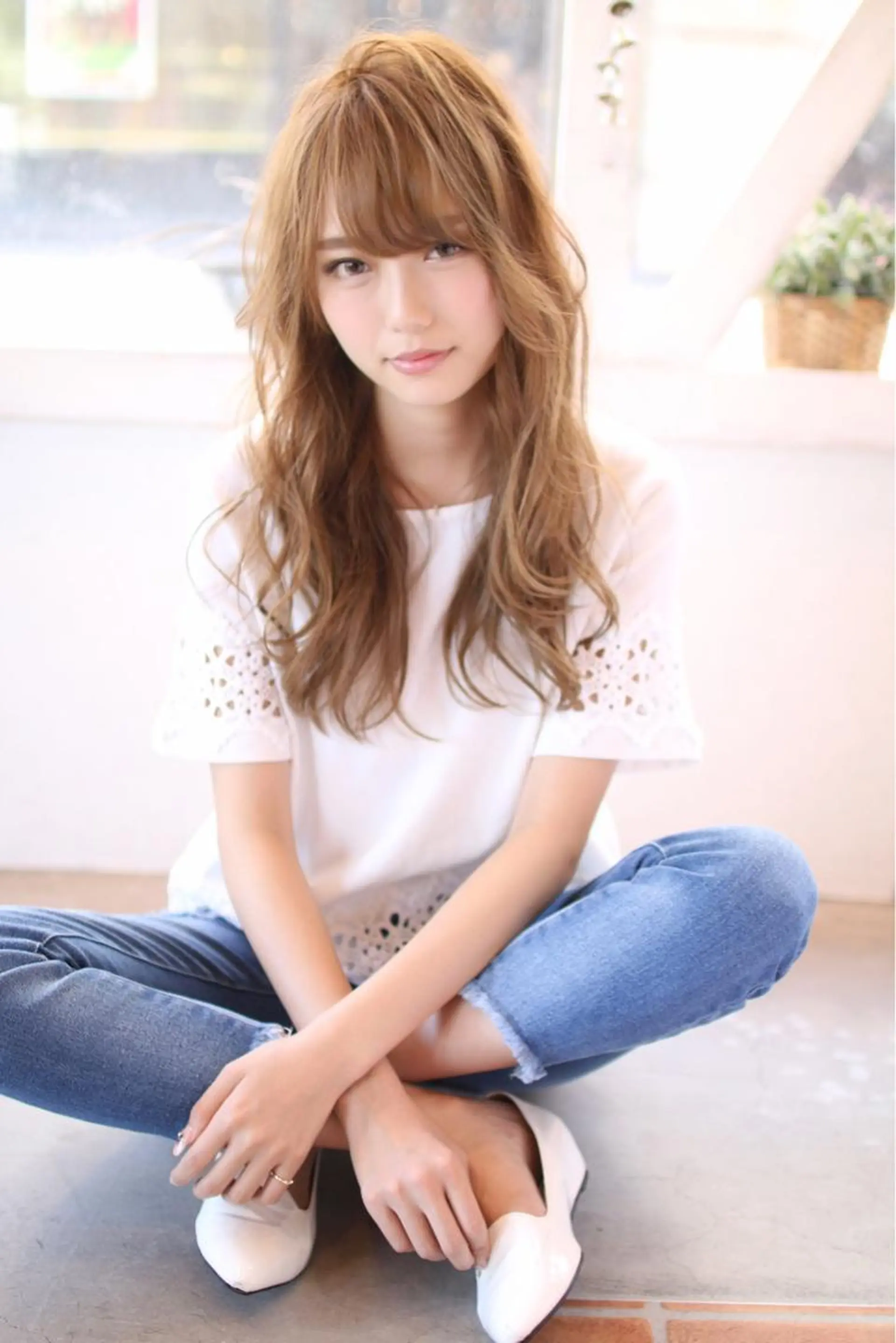 ロング カラー ベージュカラー ロング 神野 雅樹のヘアスタイル