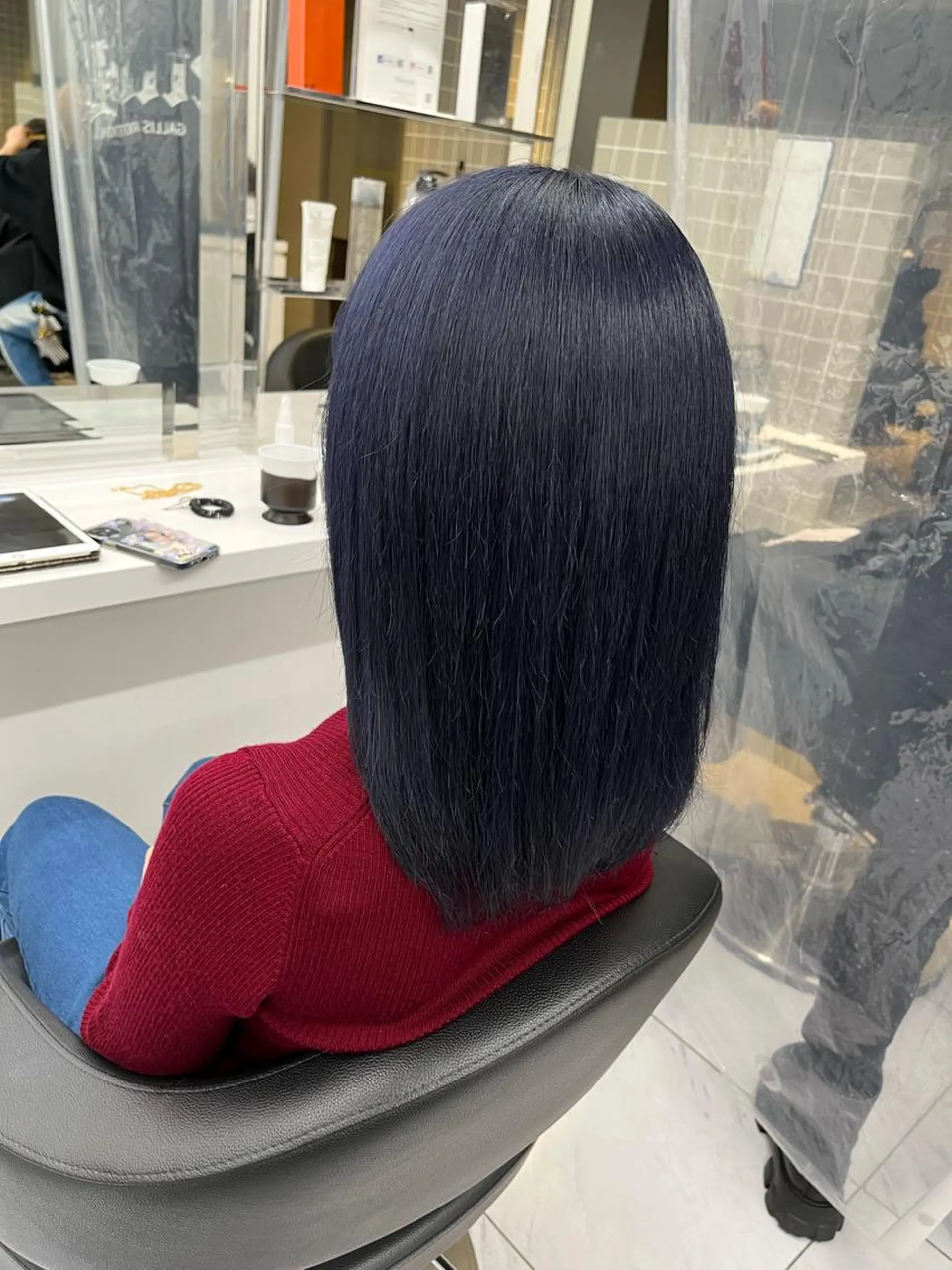 セミロング カット パーマ トリートメント ヘッドスパ ヘアセット 艶カラー の達人のヘアスタイル