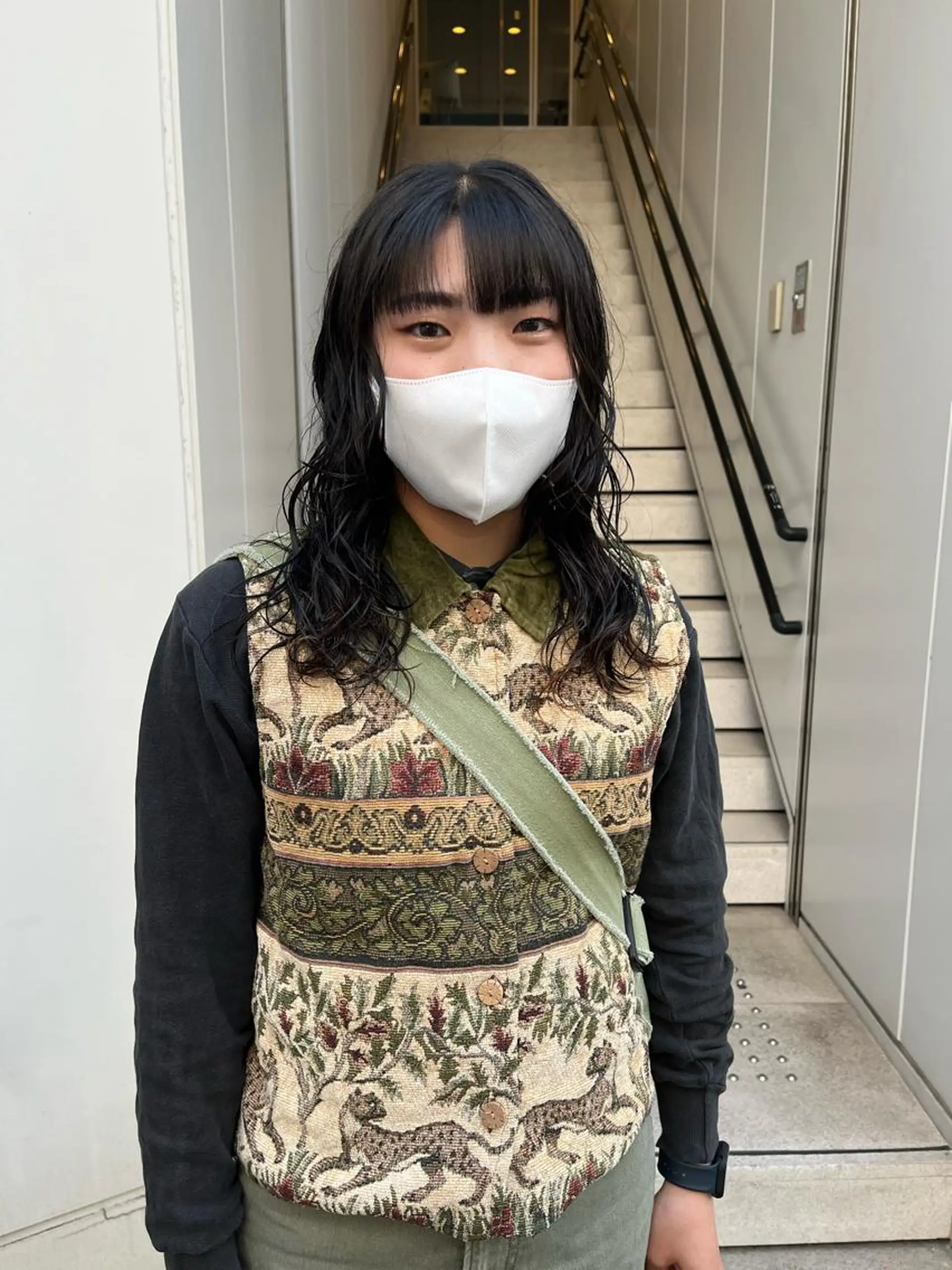 セミロング パーマ セミロングパーマ 顔周りカット レイヤーカット ウルフカット スパイラルパーマ カット パーマ ショート/パーマ/ カラー/FUKOのヘアスタイル