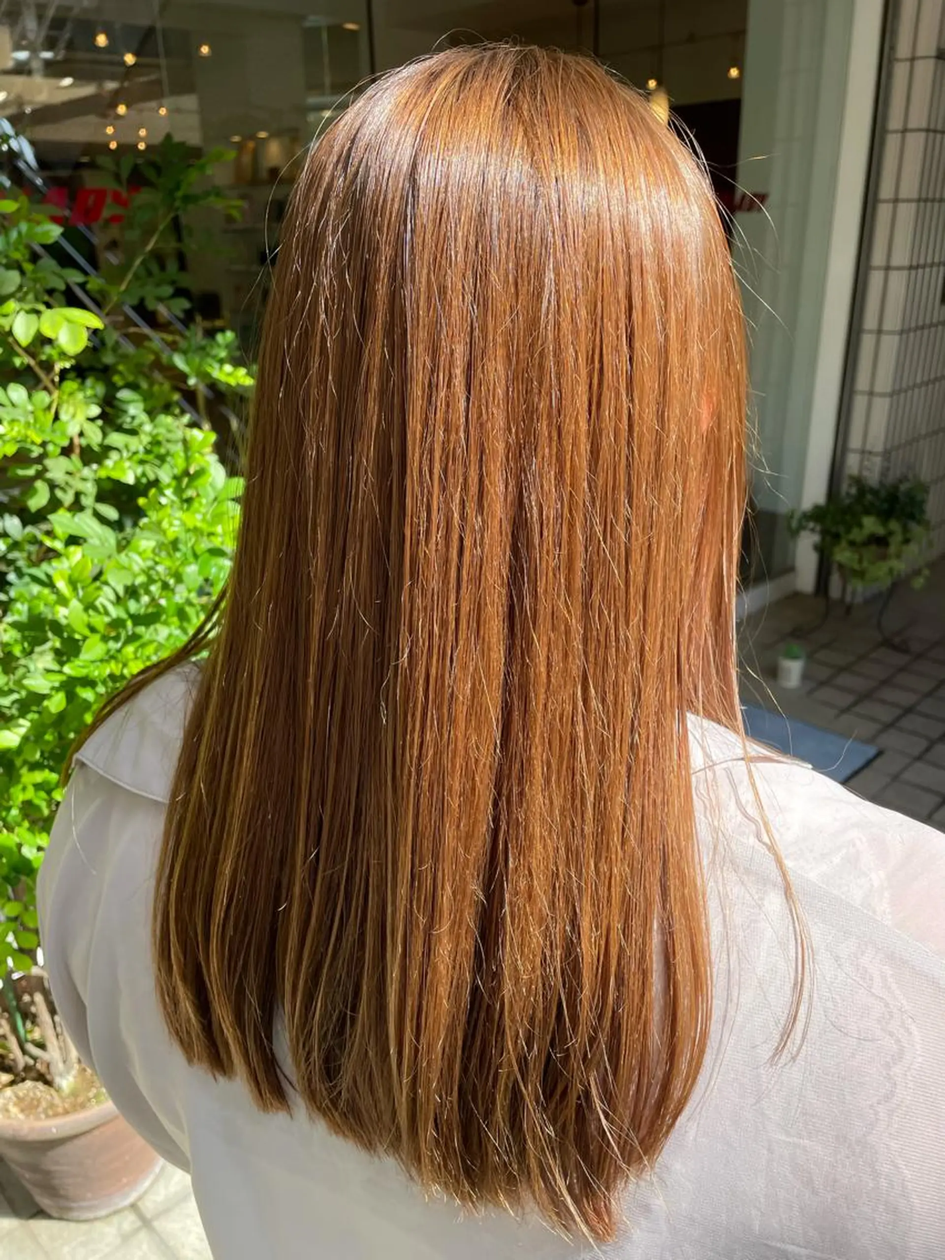 セミロング パーマ カット 縮毛矯正 艶カラー🌙縮毛矯正 /ボブ【Reina】のヘアスタイル