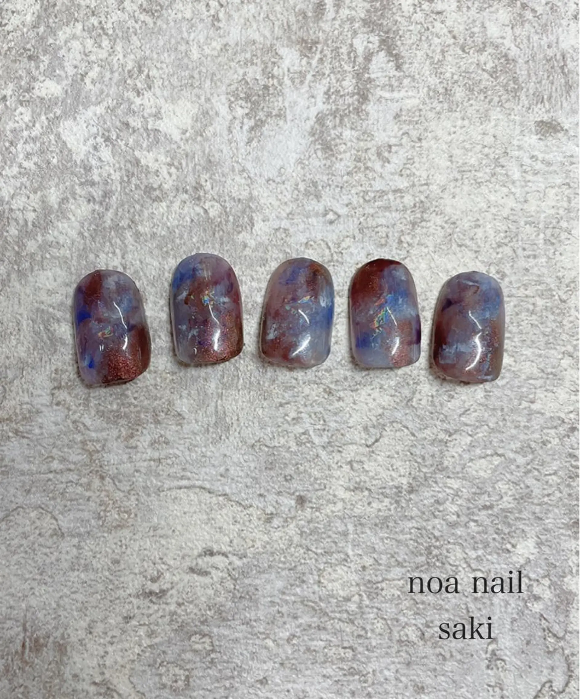 ネイル アートネイル オーロラネイル カジュアル ジェルネイル 氷ネイル・うるうるネイル nailsalon noa所属・nailsalon noaのネイルデザイン