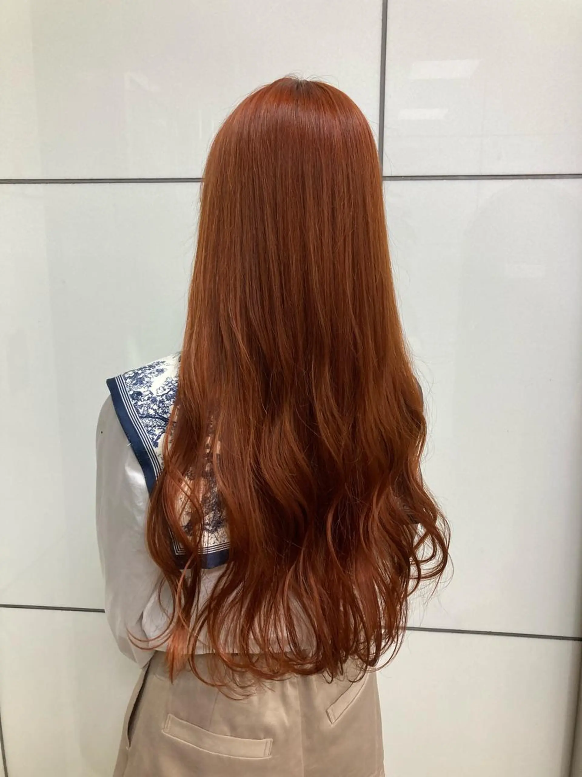 ロング カラー ブラウンカラー オレンジ オレンジブラウン テラコッタ ヘアカラー 髪質改善/痛ませ ないカラー/西村航大のヘアスタイル