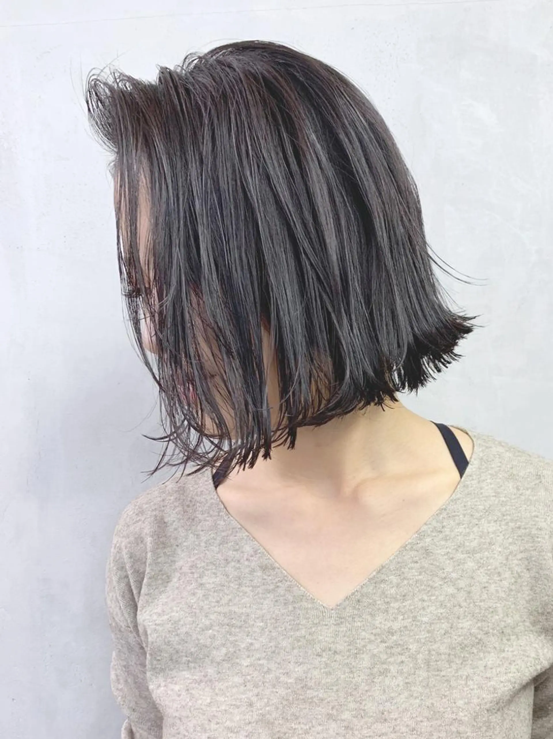ショート カラー パーマ ヘアアレンジ 切りっぱなしボブ ボブ ITbyALBUM 中野店のヘアスタイル