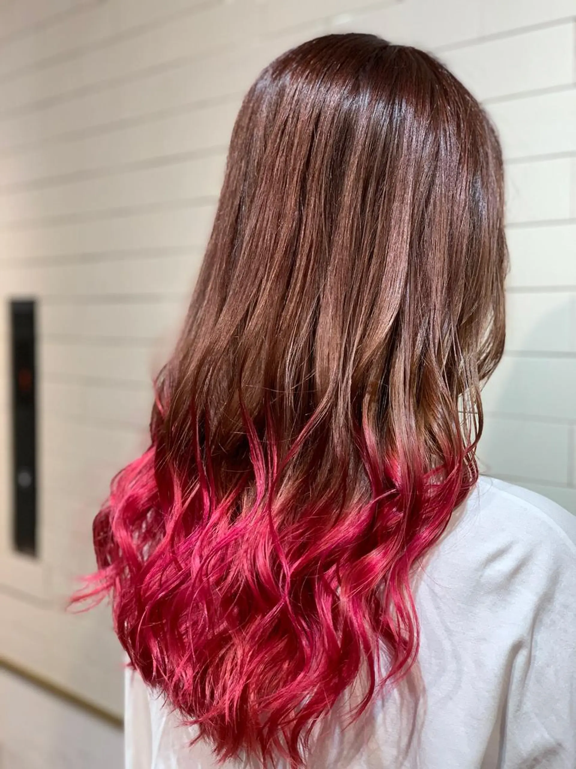 セミロング カラー ヘアアレンジ ヘアカラー トリートメント 髪質改善×ハイトーン 中田啄也のヘアスタイル