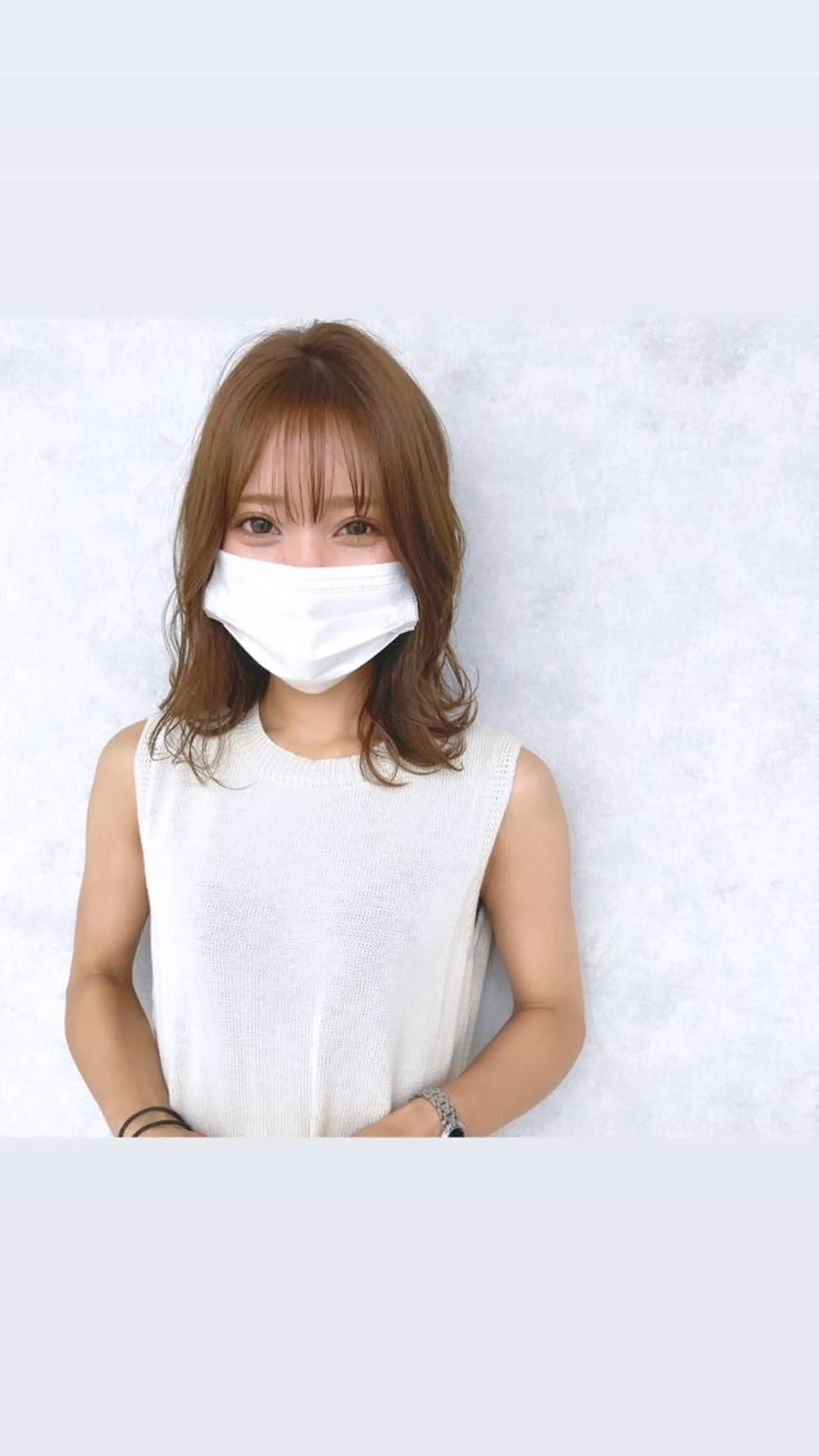 ミディアム カット ヘアカラー トリートメント ヘッドスパ 小田 莉加子のヘアスタイル