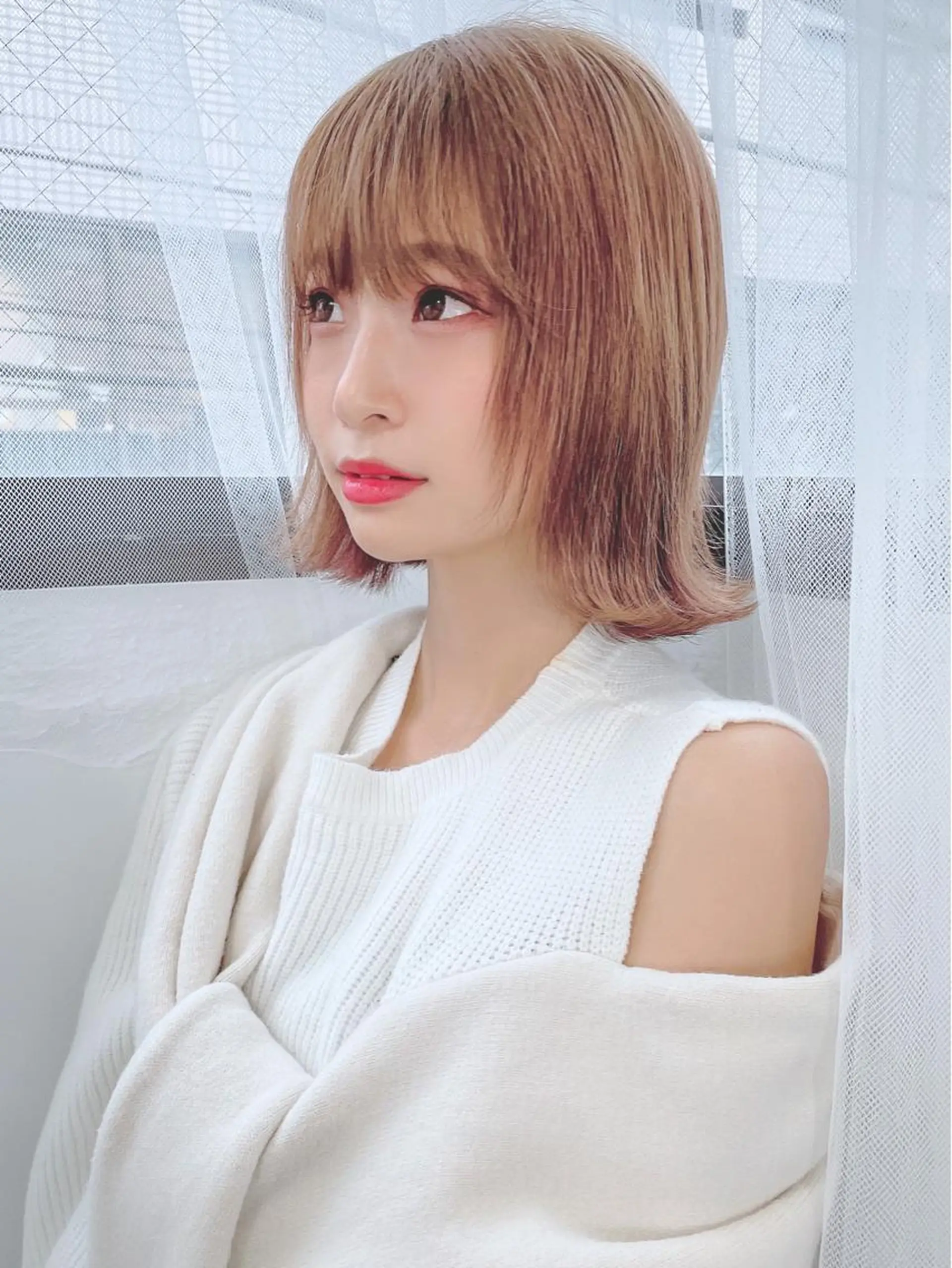 ミディアム カラー パーマ ヘアアレンジ 美髪矯正 Rioのヘアスタイル