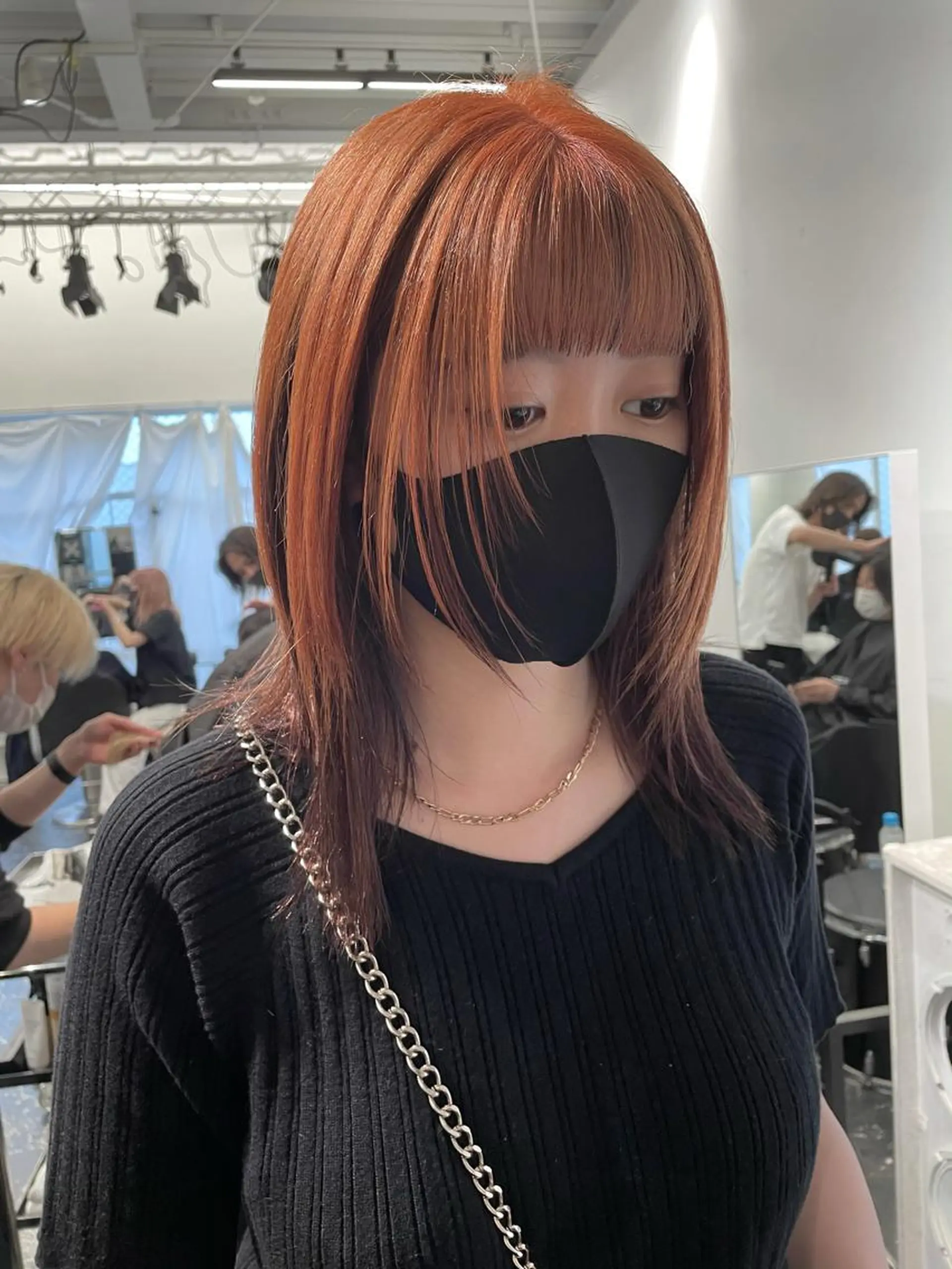 ロング カラー ヘアアレンジ ブリーチ オレンジ カット ヘアカラー トリートメント 艶ハイトーン/ヘア アレンジAYAKAのヘアスタイル