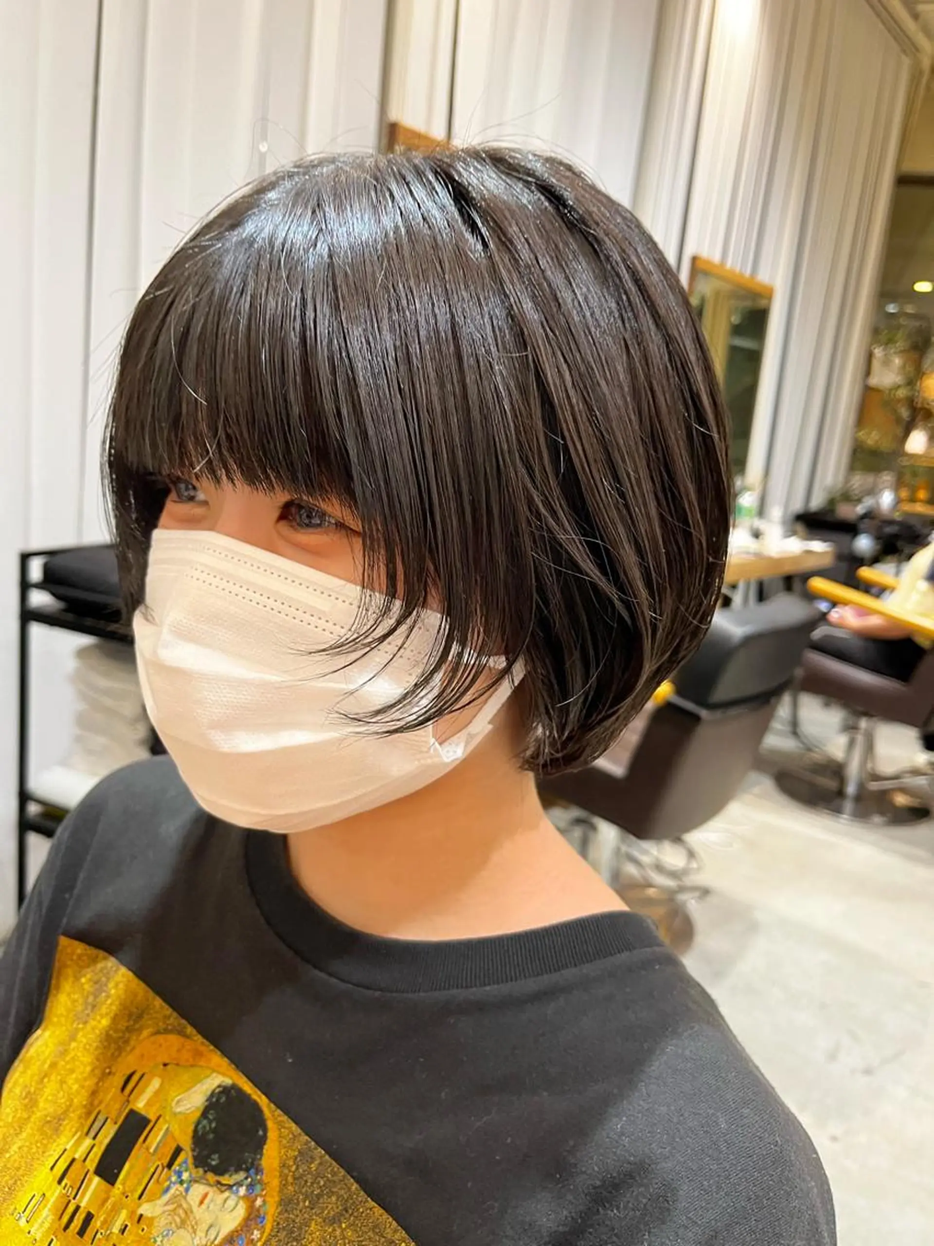 ショート カラー 黒髪 ブルーカラー ブルーブラック 透明感カラー SHEA/ショート 似合わせ/大野和恵のヘアスタイル