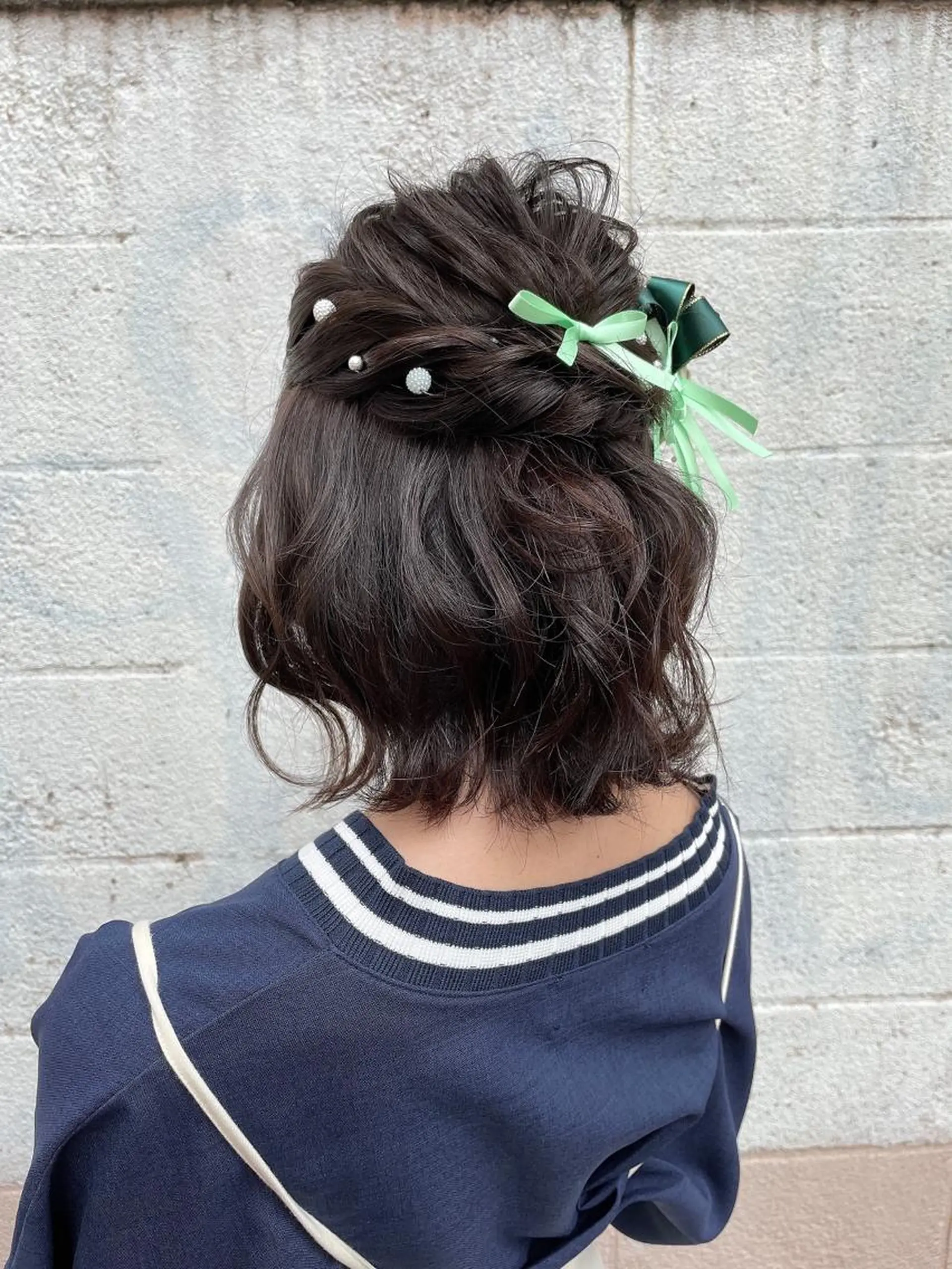 ショート ヘアアレンジ ハーフアップ ボブ ヘアセット ヘアアレンジ にいた　かづしげのヘアスタイル