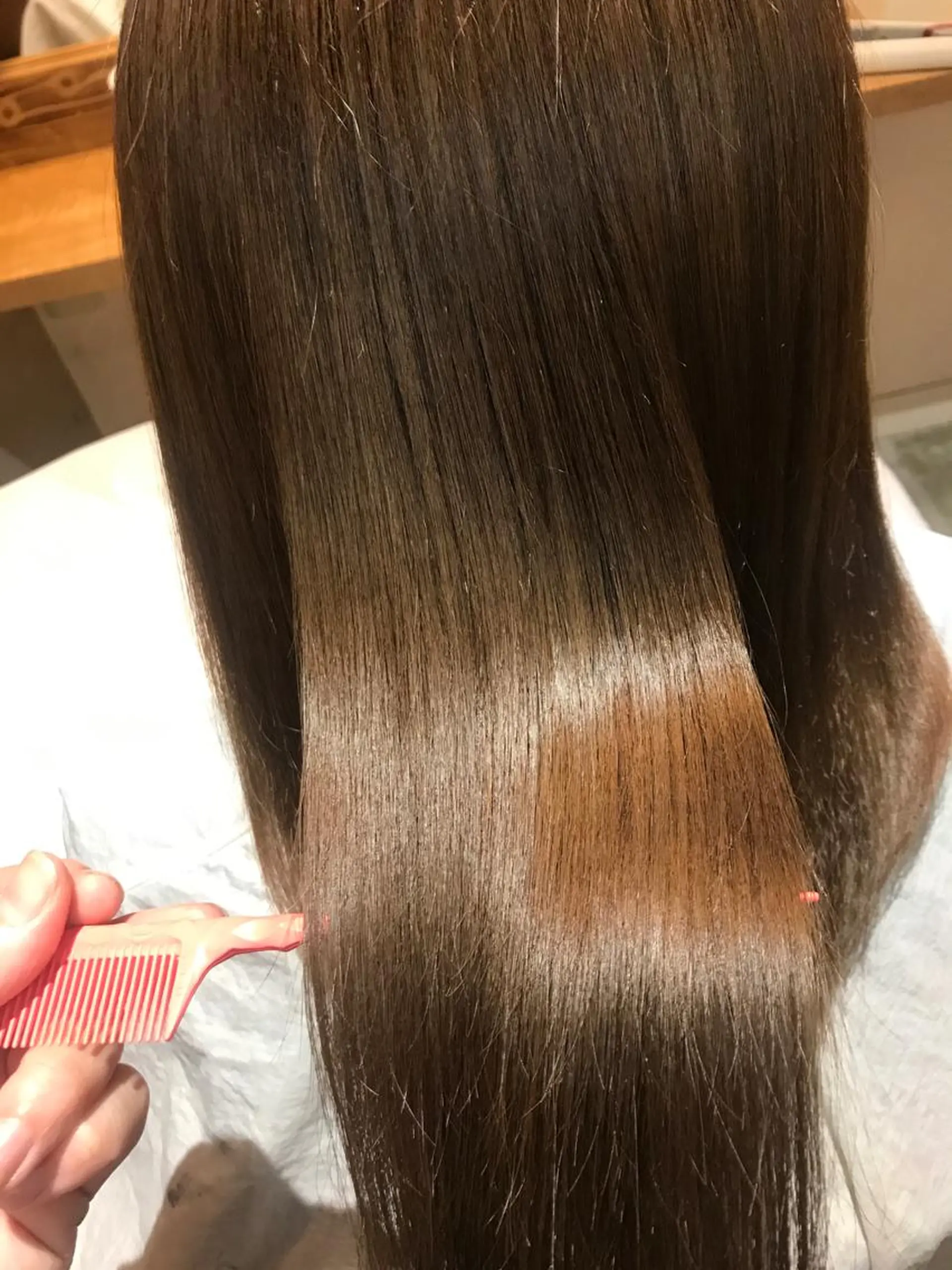 セミロング カラー 髪質改善×矯正🫧 韓国ヘアasamiのヘアスタイル