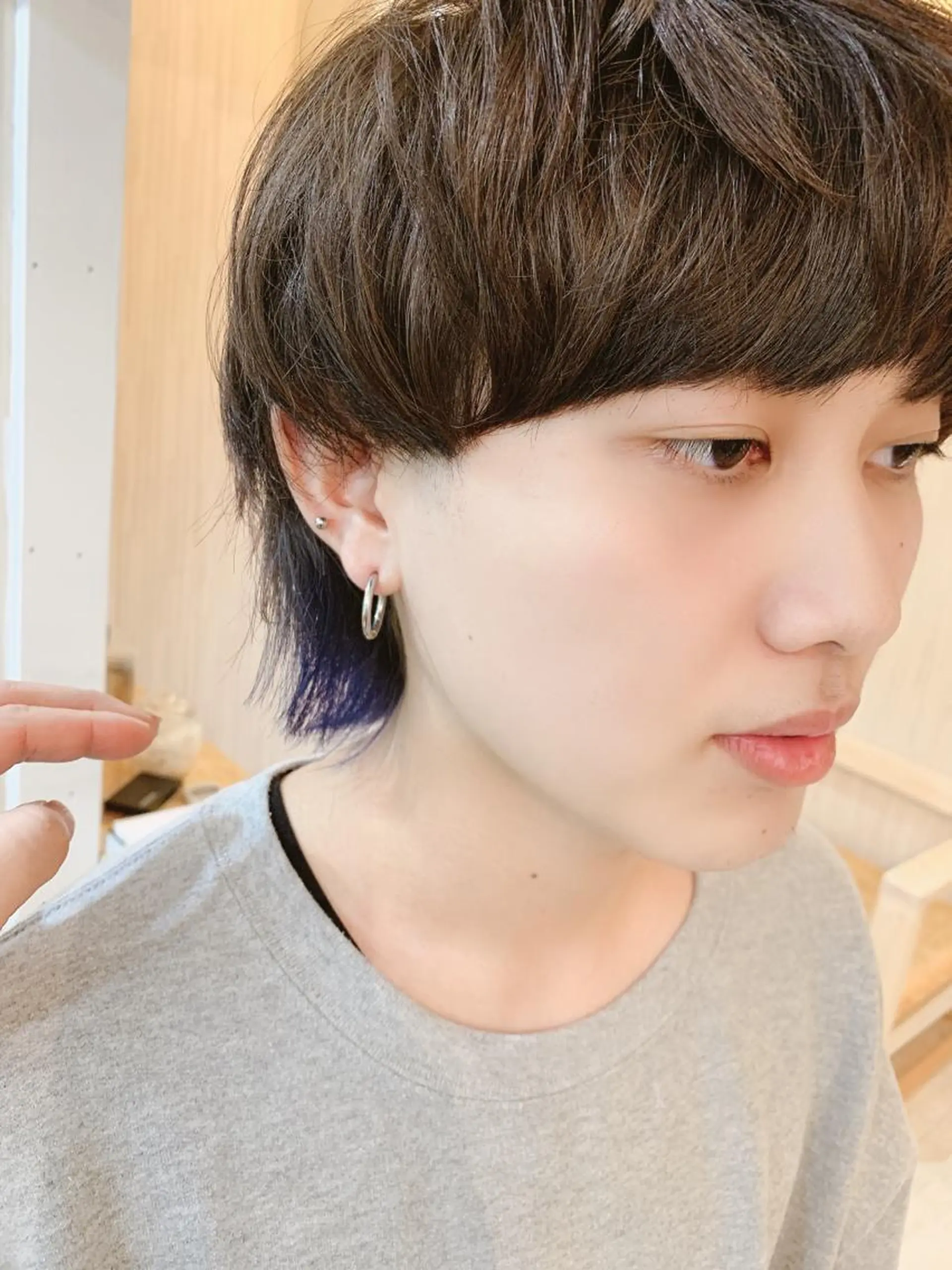 ミディアム カラー パーマ ヘアアレンジ ブルーカラー ウルフカット nico  原宿所属・nico【代表】 市川　拓也のヘアスタイル