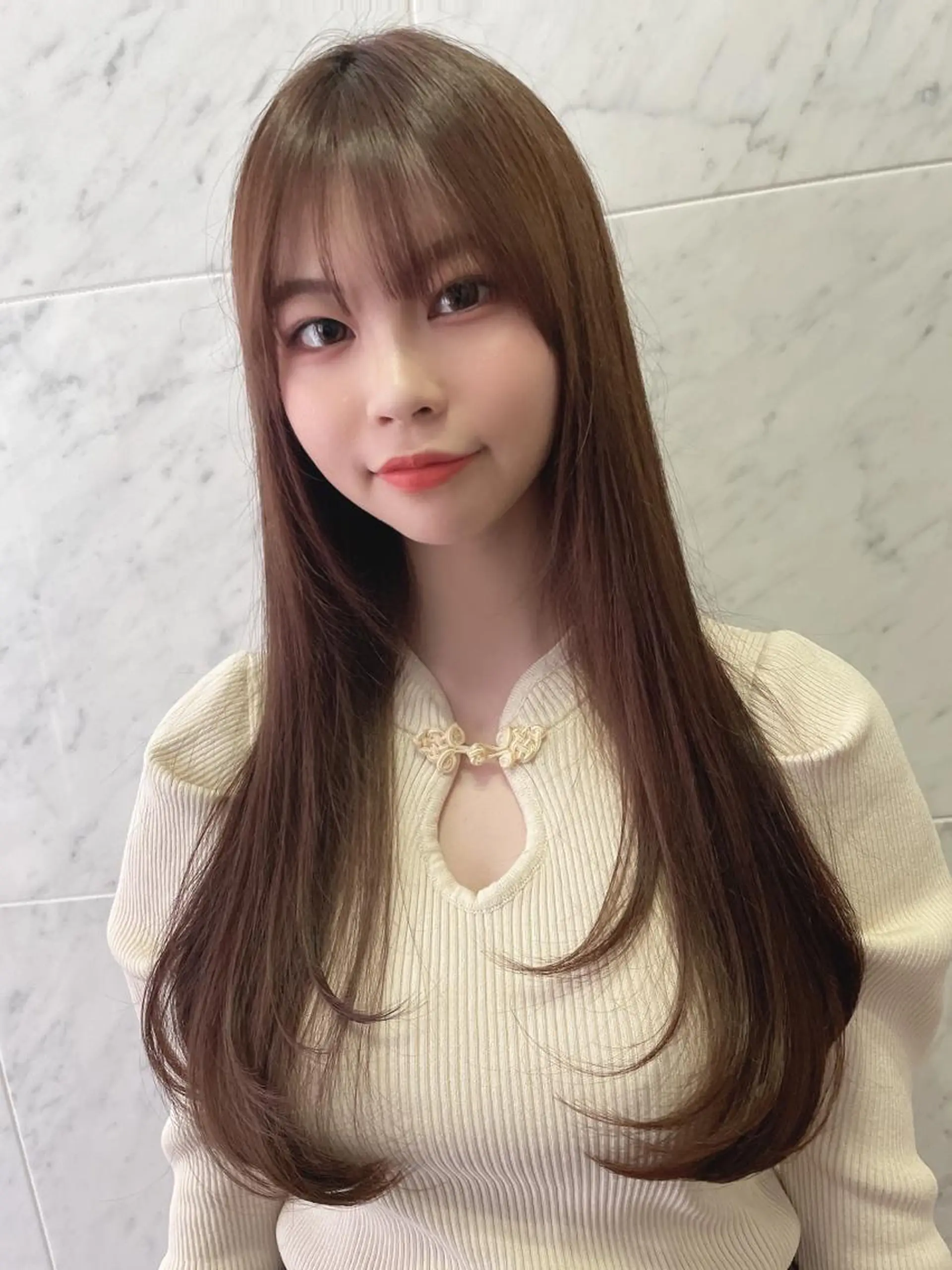 ロング カラー カット ヘアカラー トリートメント レイヤーカット/ 顔周り 五島巨幹のヘアスタイル