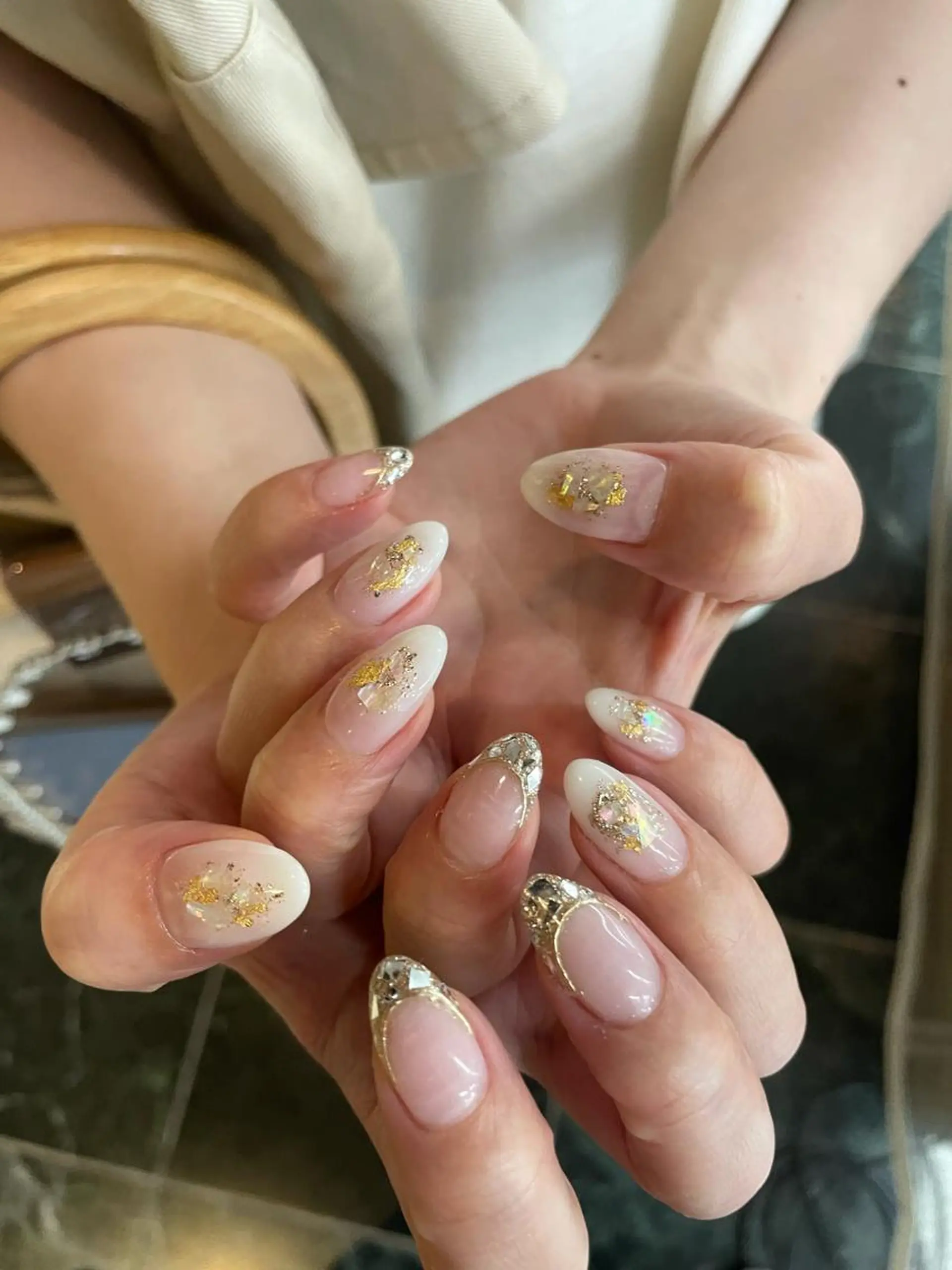 ネイル フレンチネイル ガラスフレンチ MH_ Nailのネイルデザイン