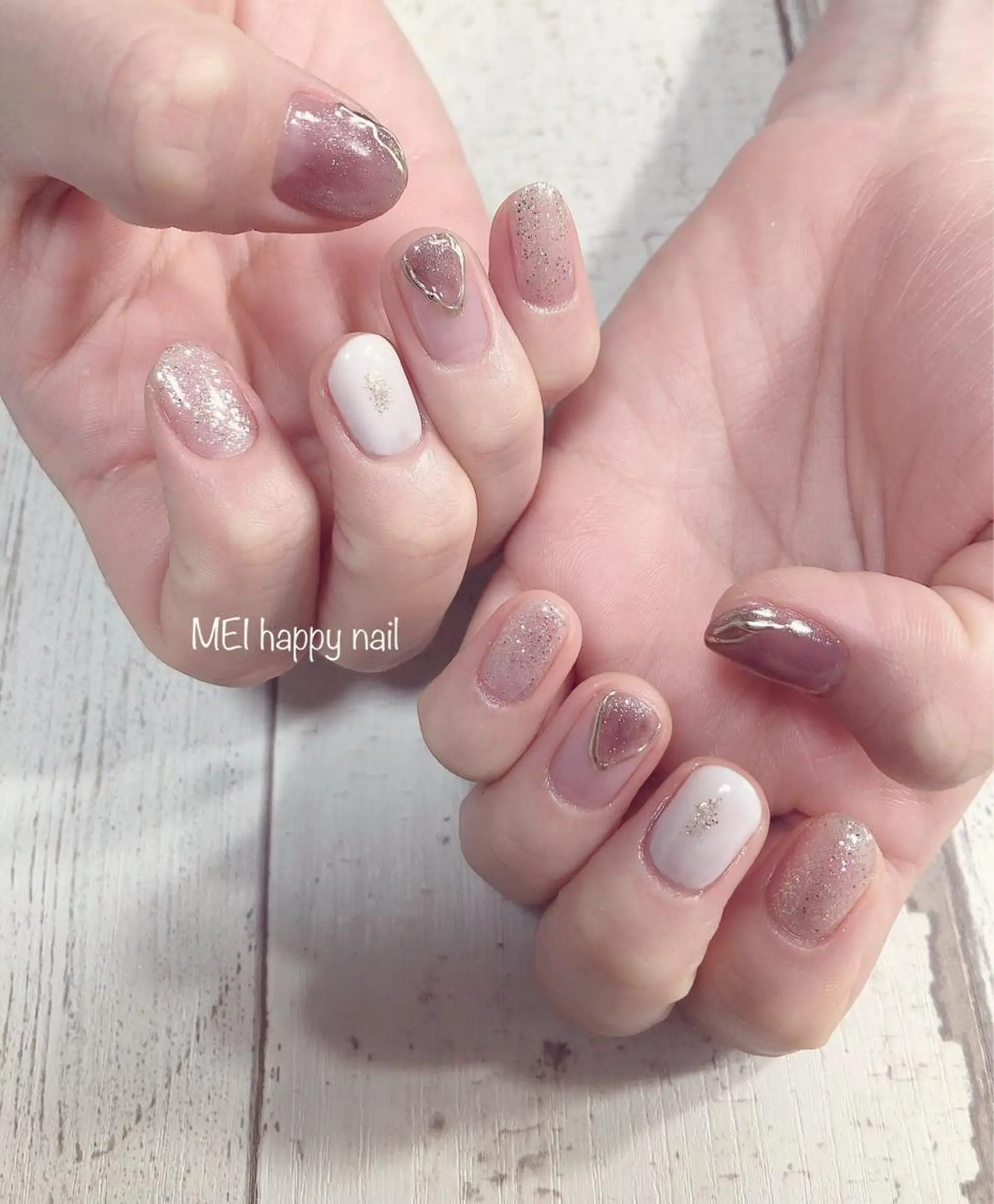 ネイル 北浦和 自爪育成ケアのネイルデザイン