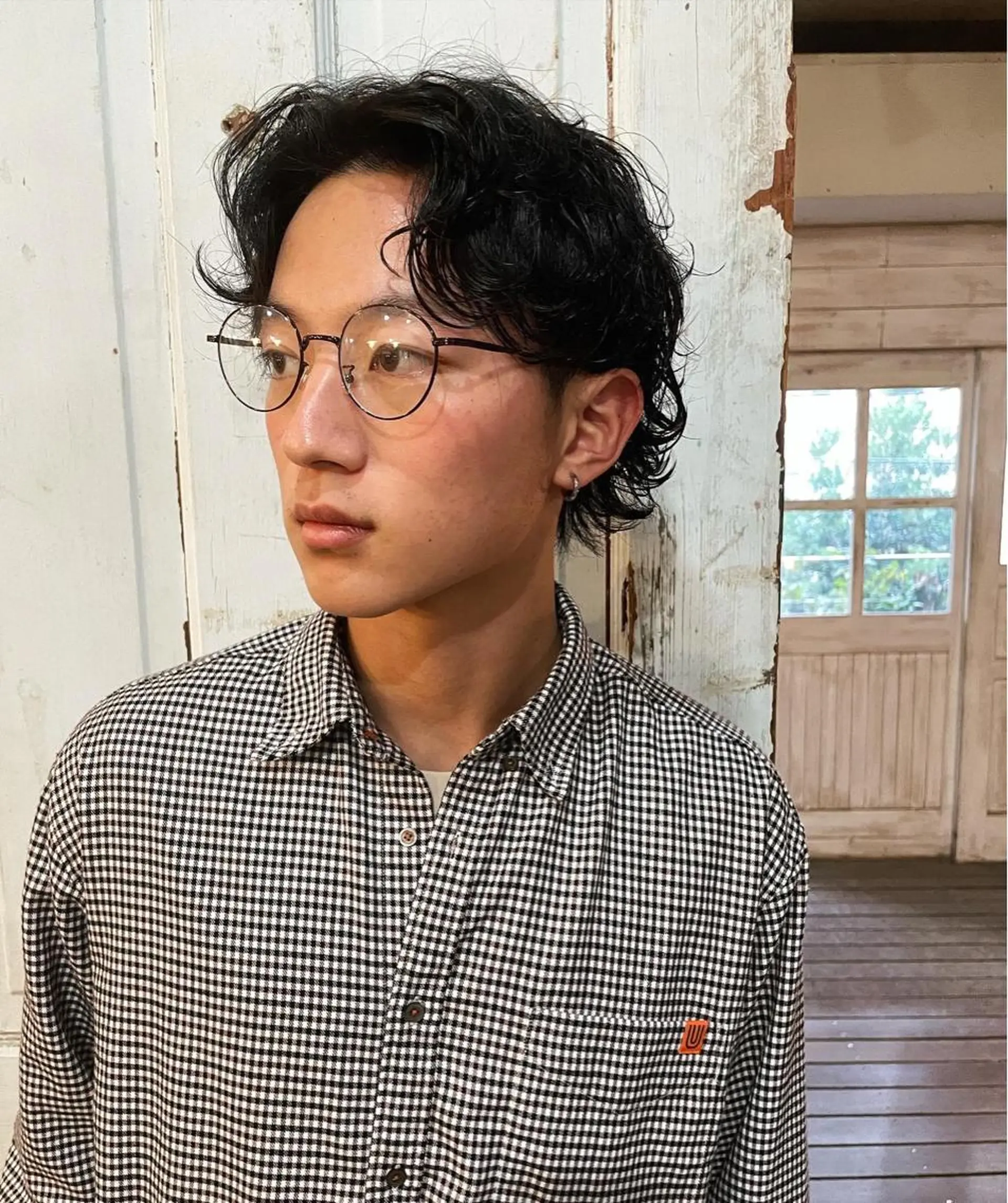 ミディアム パーマ メンズ カット パーマ トリートメント 南堀江🌿パーマ Tetsu【テツ】のヘアスタイル