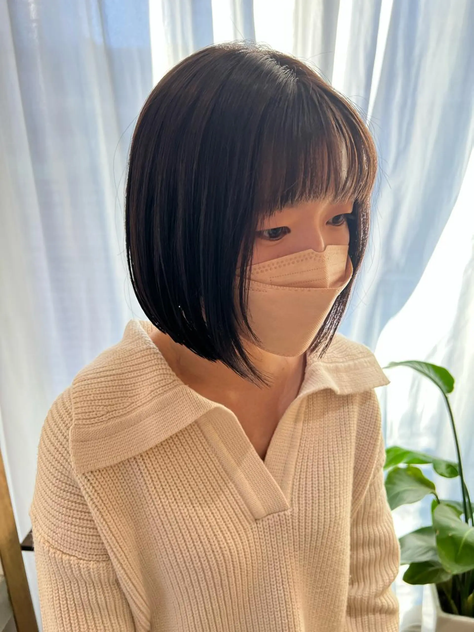 ショート カラー ミディアムパーマ /癖毛パーマのヘアスタイル