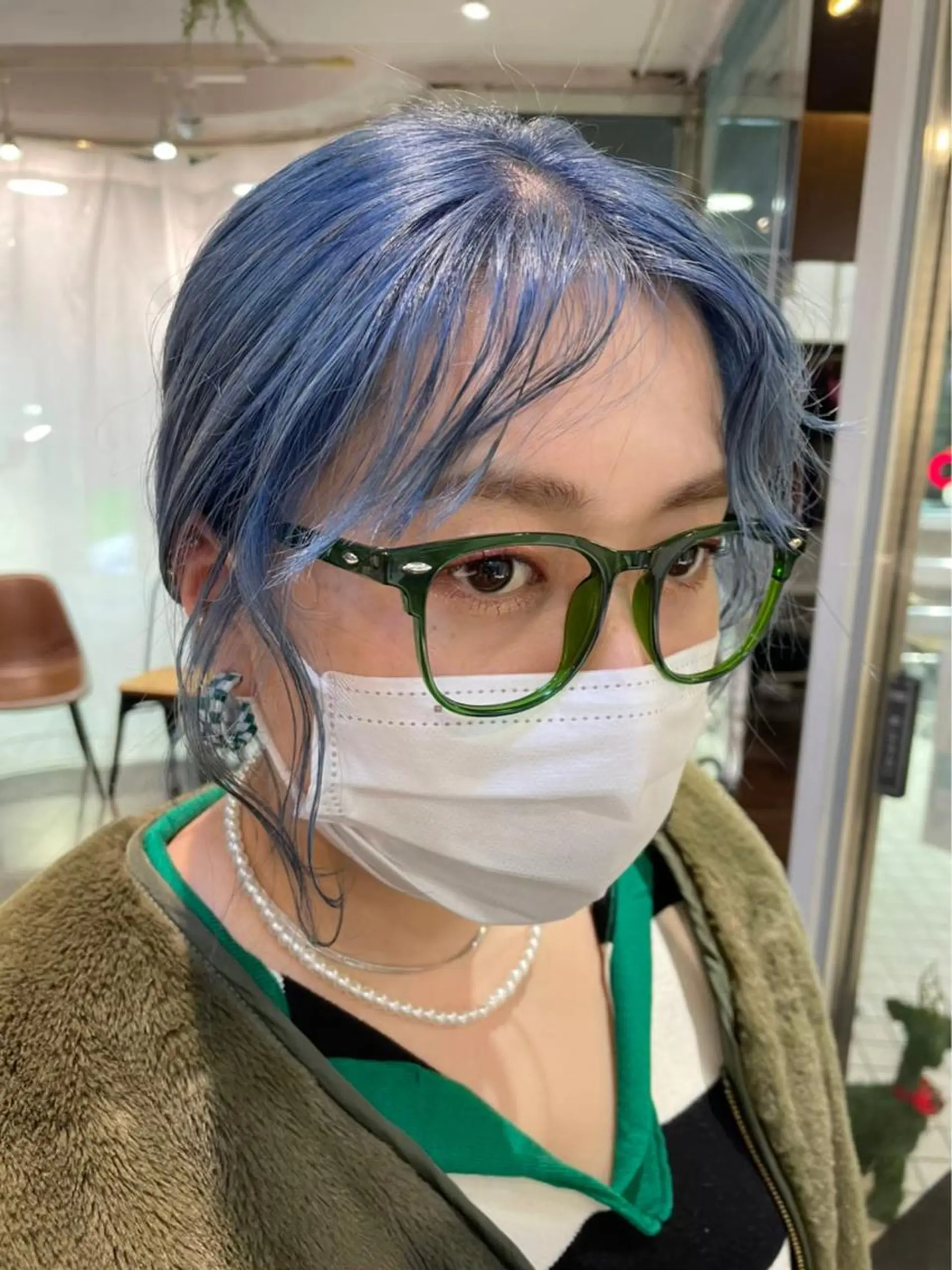 セミロング カラー ブリーチ ケアブリーチ 透明感カラー デザインカラー ダブルカラー メンズ特化/マツエク AYAKA🌙のヘアスタイル