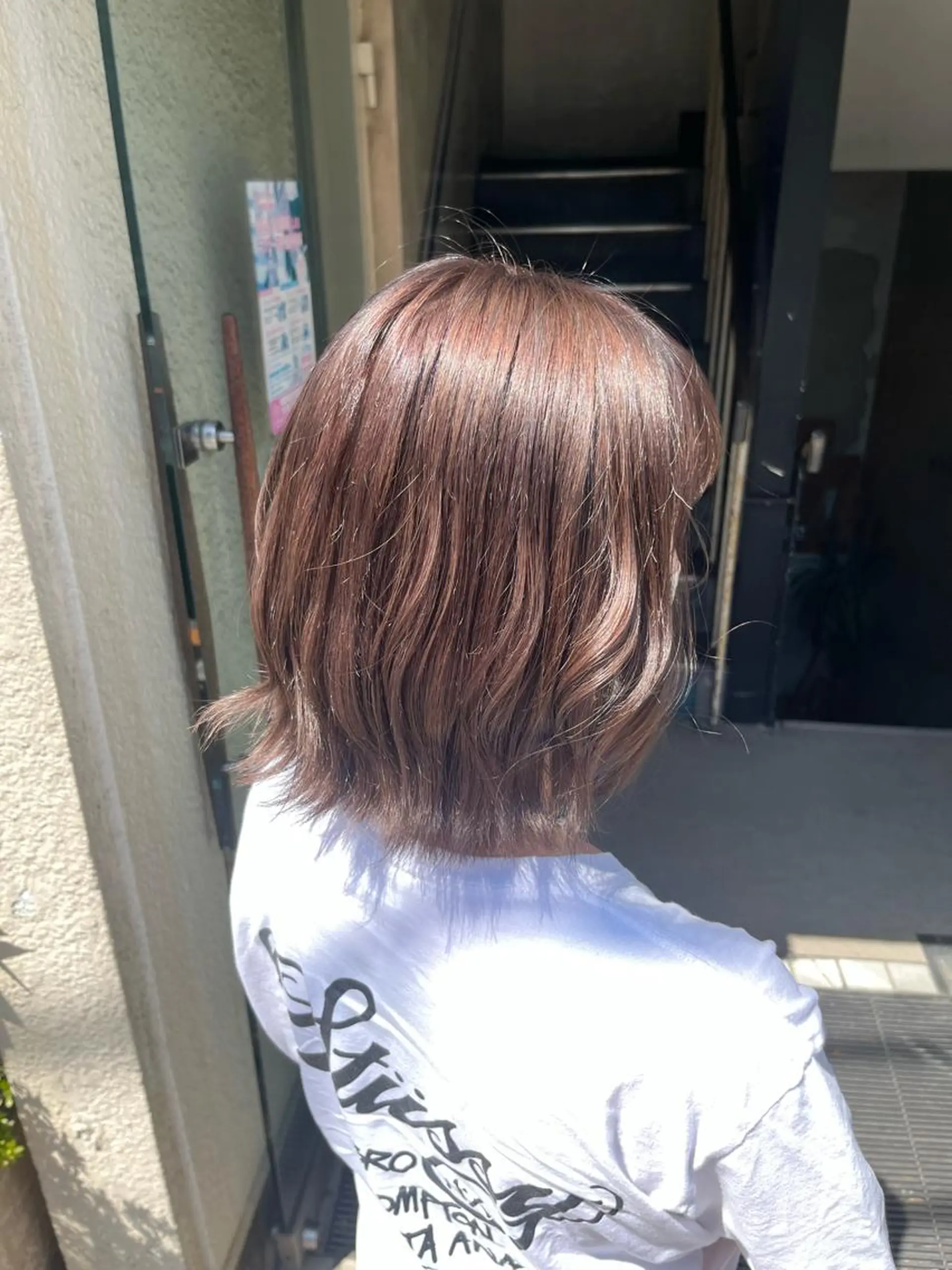 ミディアム カラー 艶髪/ハイトーン/ ヘアセット/モエノのヘアスタイル