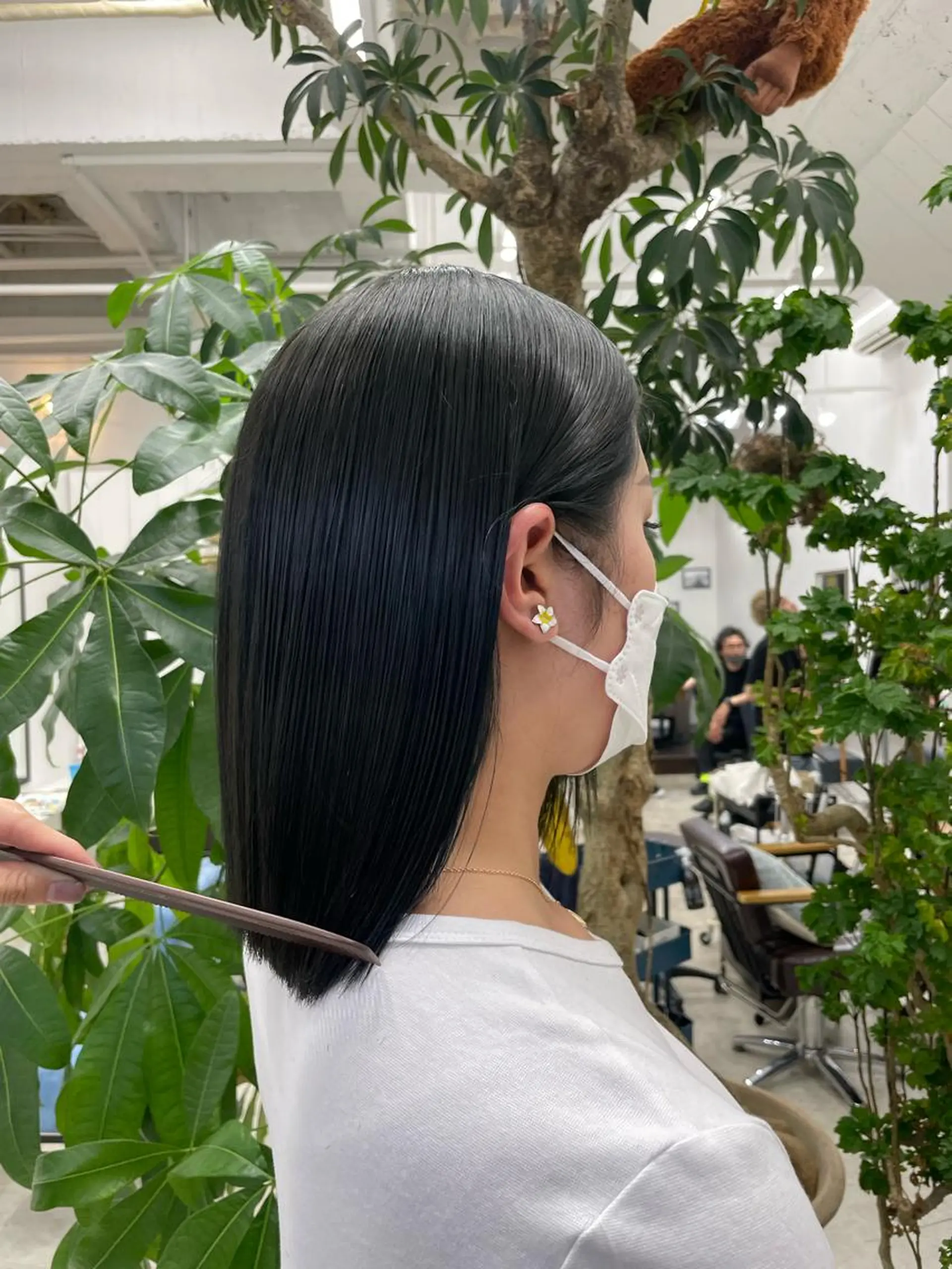 ミディアム カラー 黒髪 ブルーカラー ブルーブラック じゅんな VENICE/船橋駅のヘアスタイル