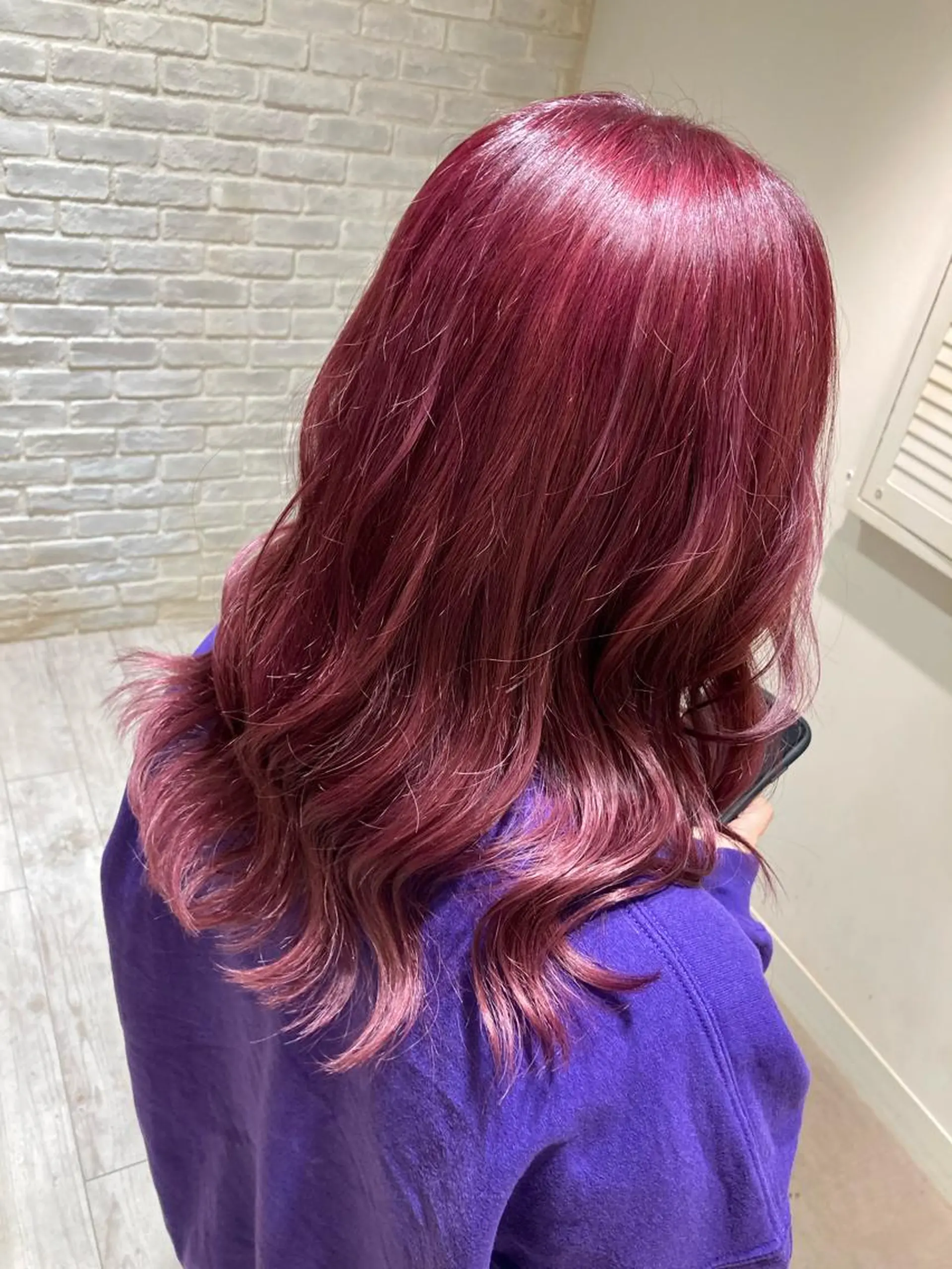 ロング カラー 曲がる縮毛矯正 LIBER 　岩名のヘアスタイル