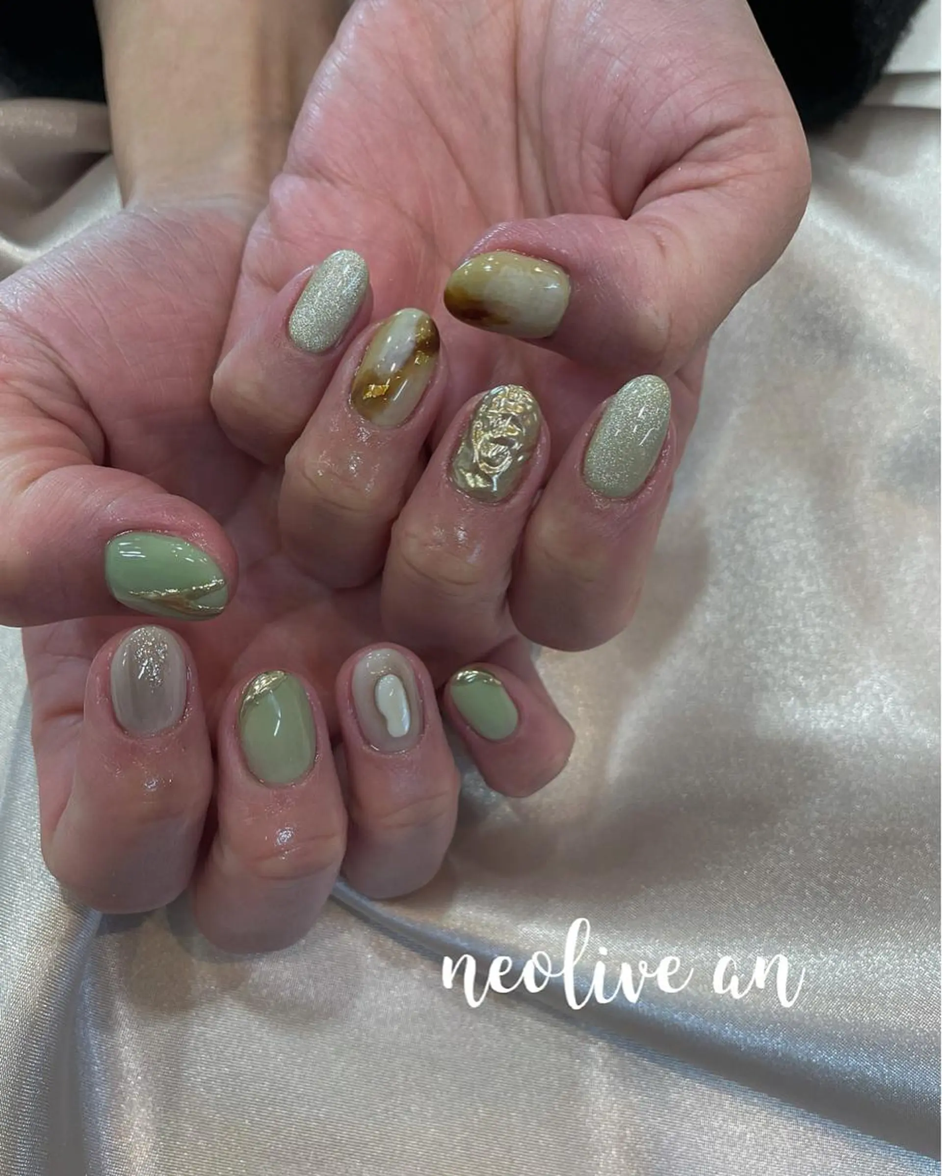 キッズ ネイル ピスタチオネイル feey ⁑erinaのネイルデザイン