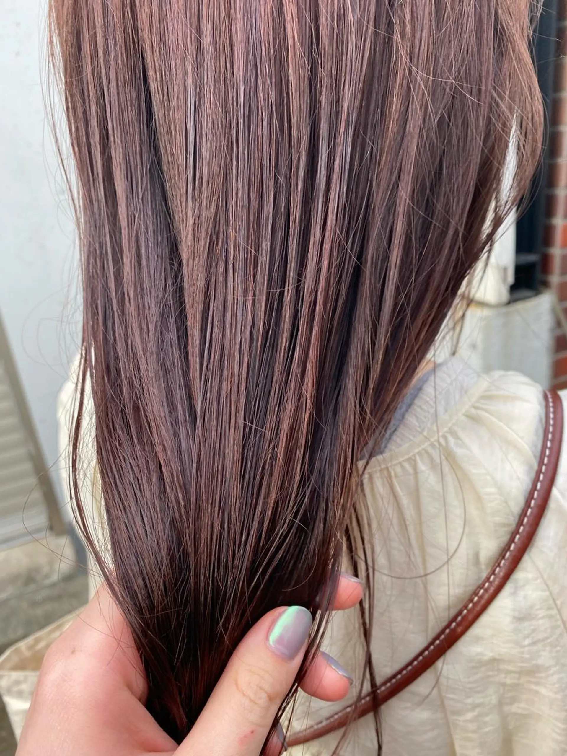 セミロング カラー ブラウンカラー ピンクカラー ピンクブラウン お任せヘア☘️☘️ 及川渚のヘアスタイル