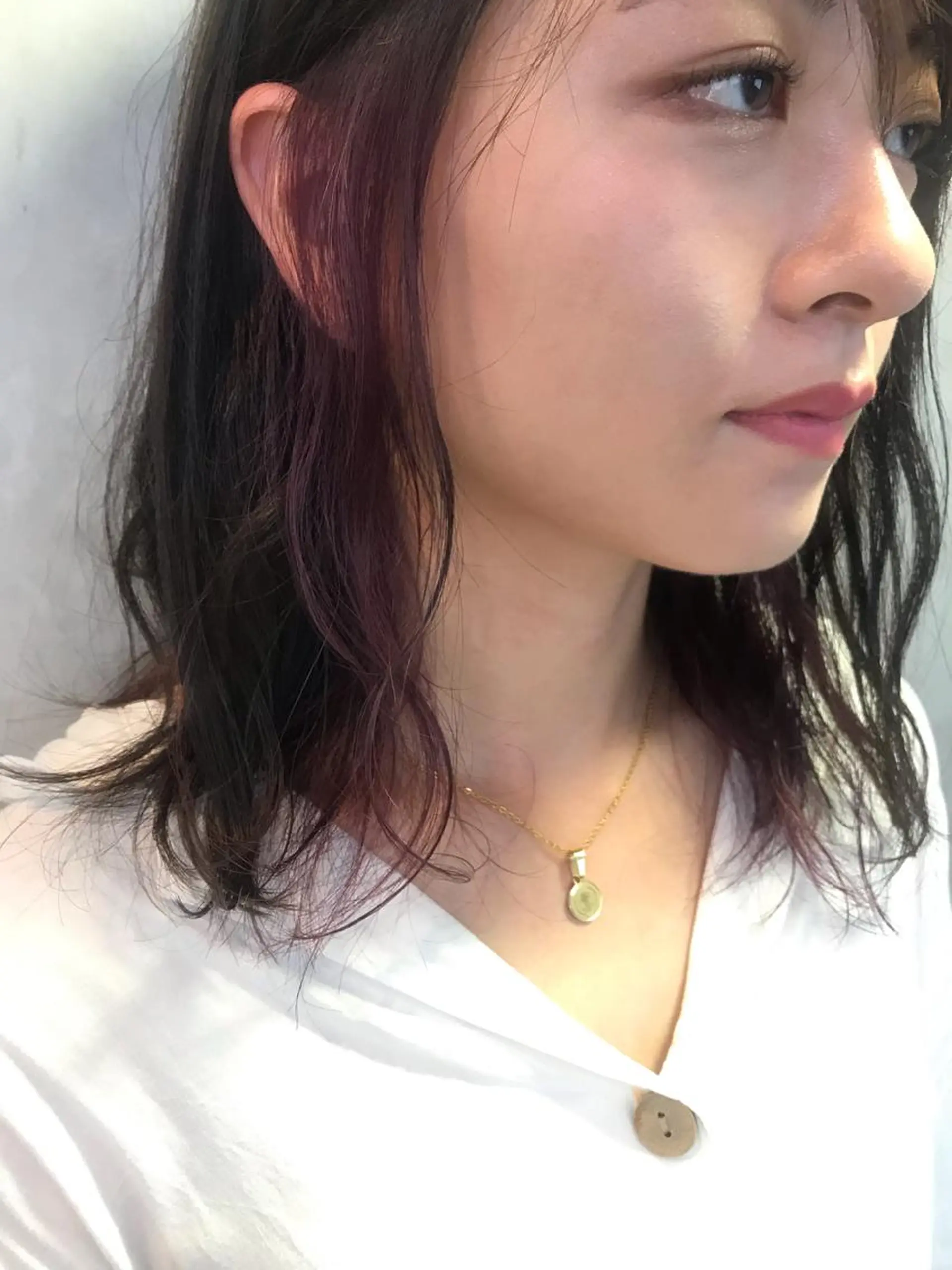 ミディアム カラー ヘアアレンジ インナーカラー ラベンダーカラー ピンクカラー ピンクラベンダー stylist/蛯谷 珠里のヘアスタイル