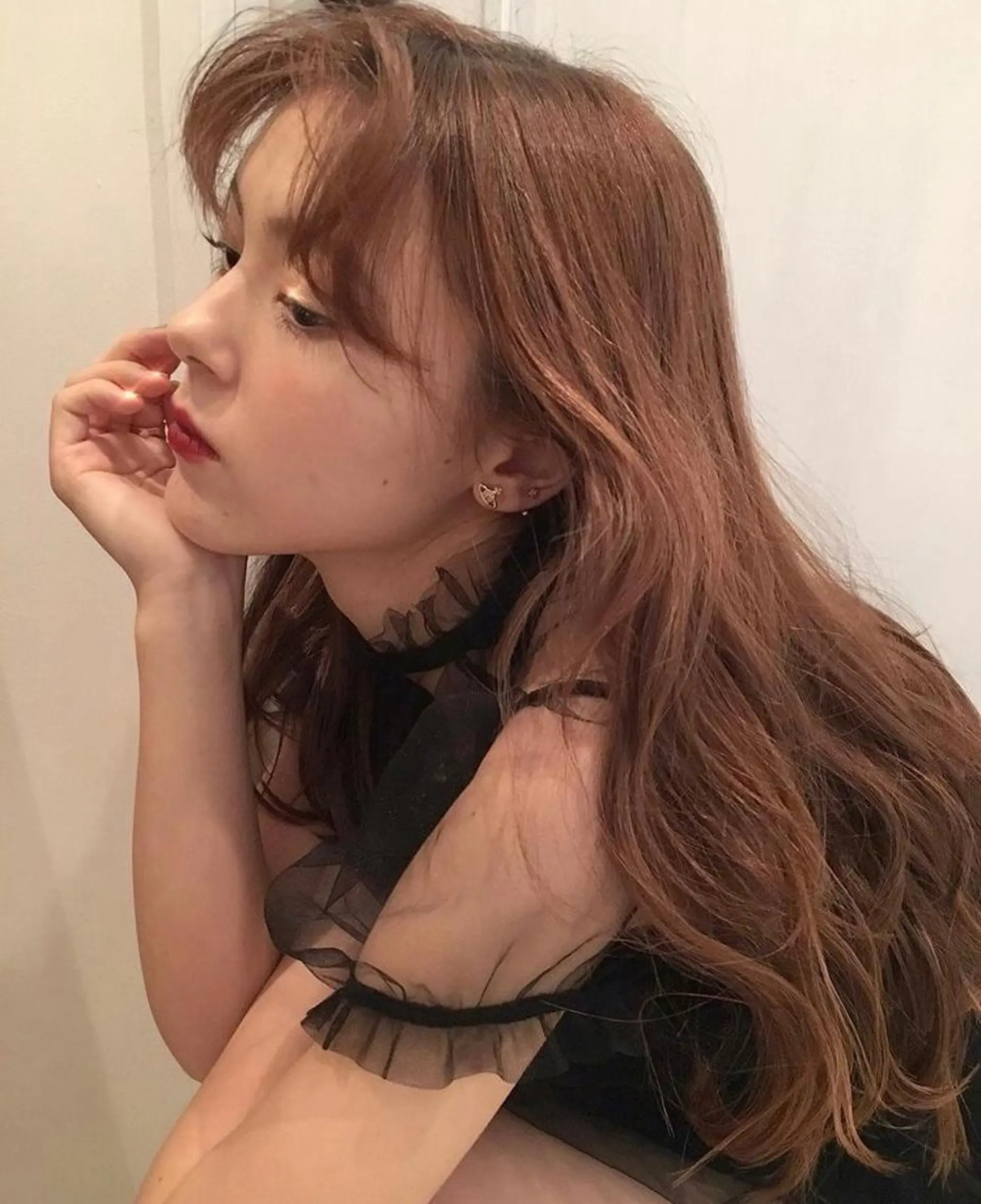 ロング カラー ベージュカラー ピンクカラー ピンクベージュ mizu kiのヘアスタイル