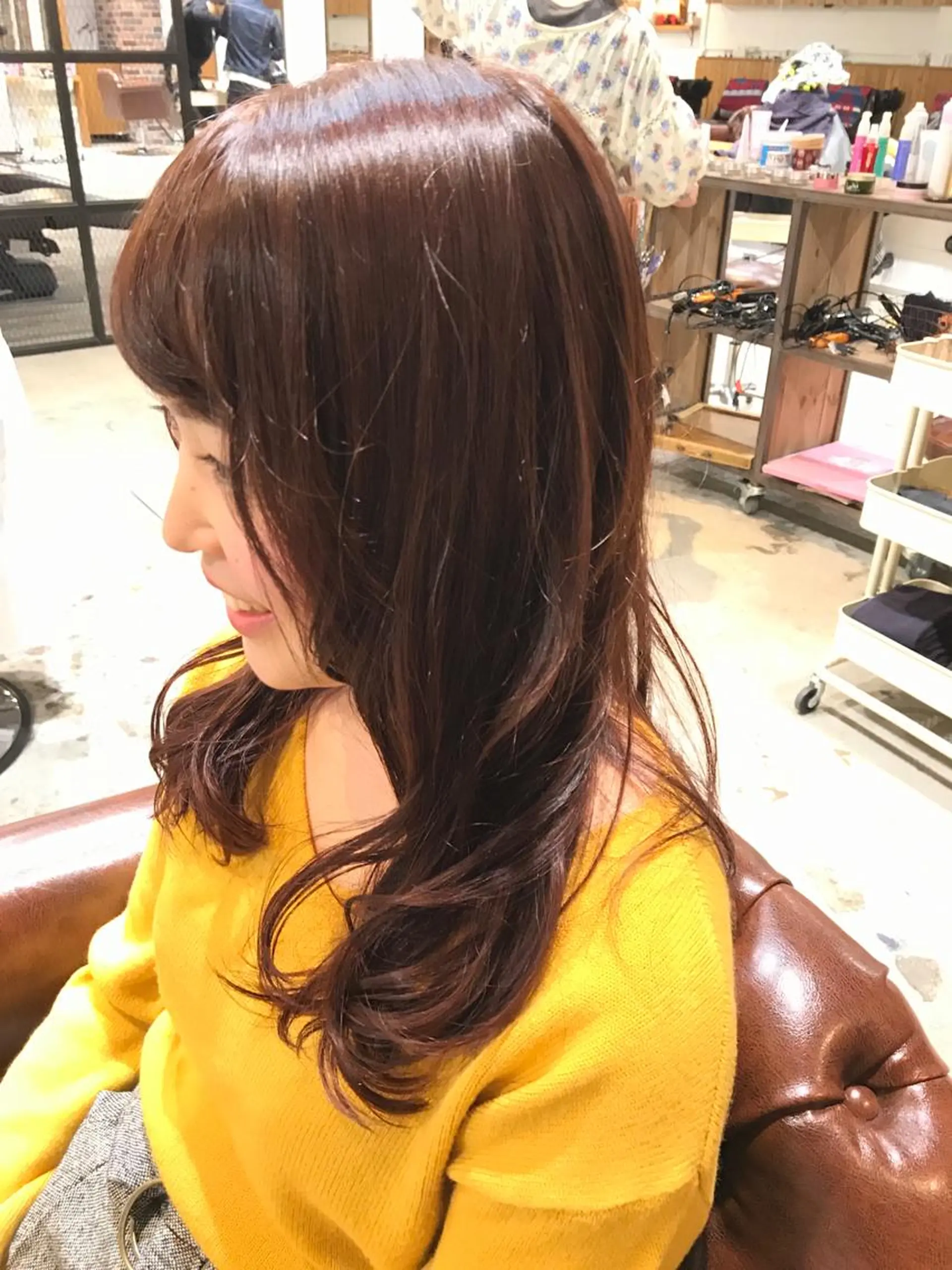 ロング カラー ブラウンカラー ココアブラウン ヘアカラー トリートメント ⭐️ハイクオリティ カラー杉本雄志⭐️のヘアスタイル
