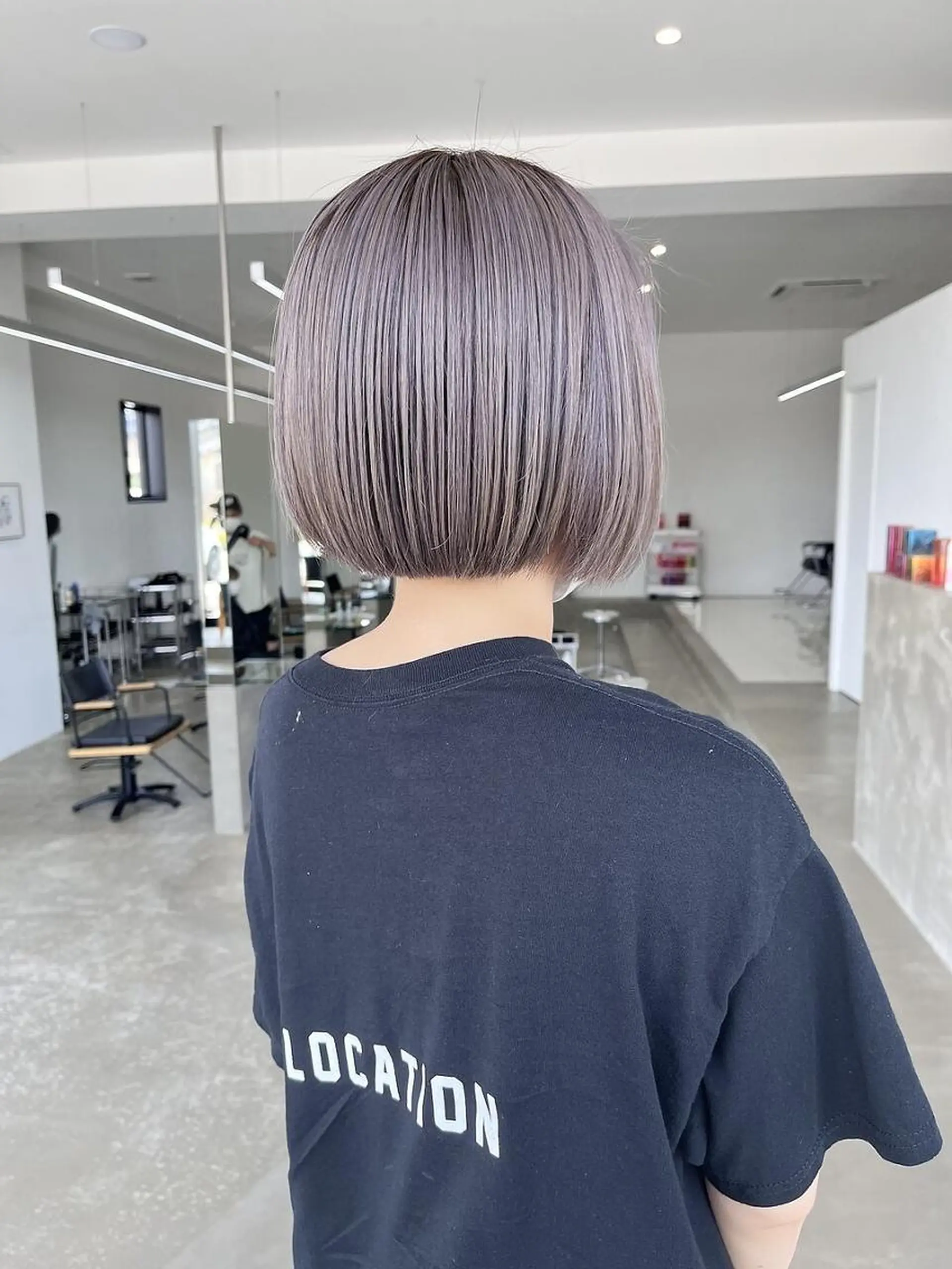 ショート カラー バレイヤージュ ブリーチ ケアブリーチ ダブルカラー イヤリングカラー ヘアカラー Nought etre 西金沢のヘアスタイル