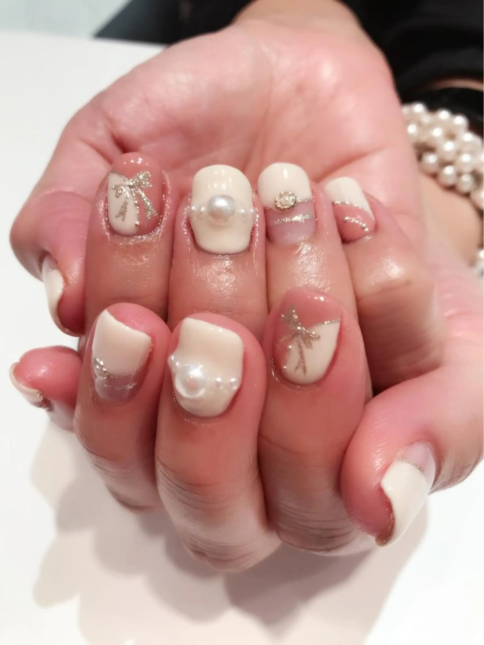 ネイル フレンチネイル リボン a yakaのネイルデザイン