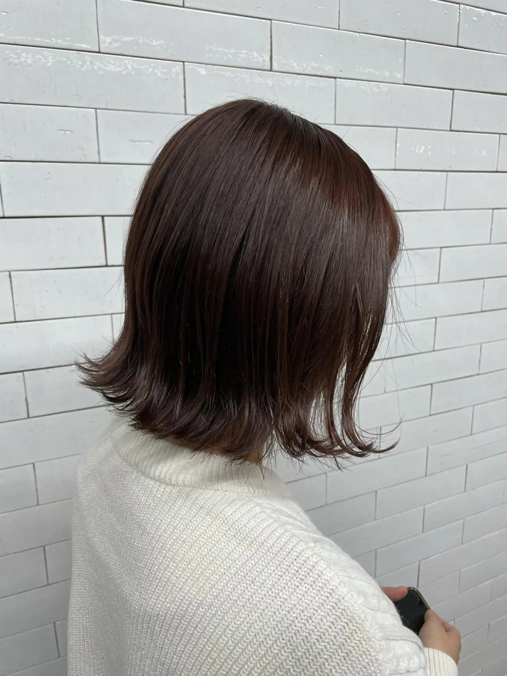 ミディアム カラー ピンクカラー やすだ しおりのヘアスタイル