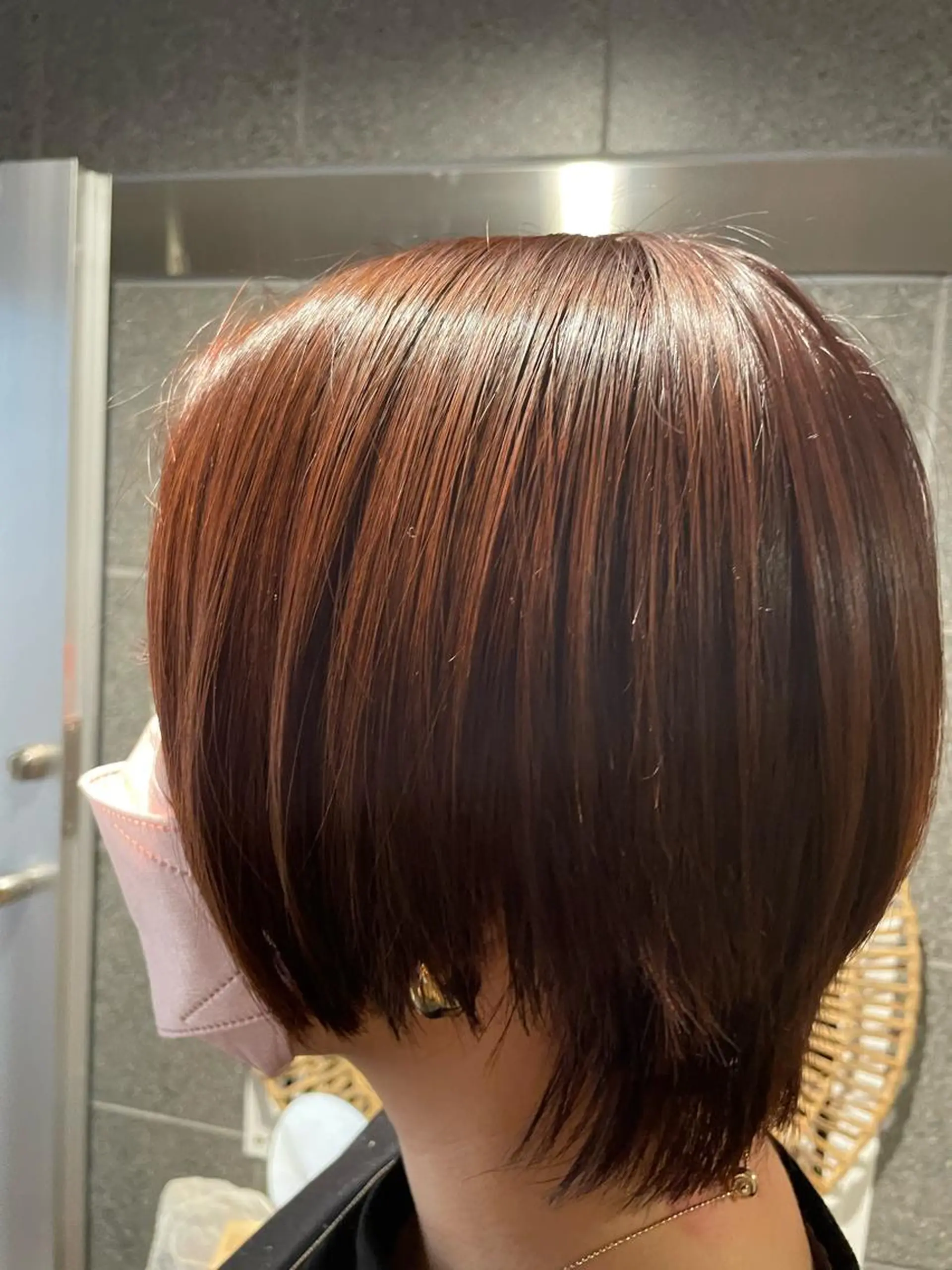 ショート カラー ハンサムショート ブリーチ ブリーチなしカラー オレンジ ショートヘア fit/ madokaのヘアスタイル