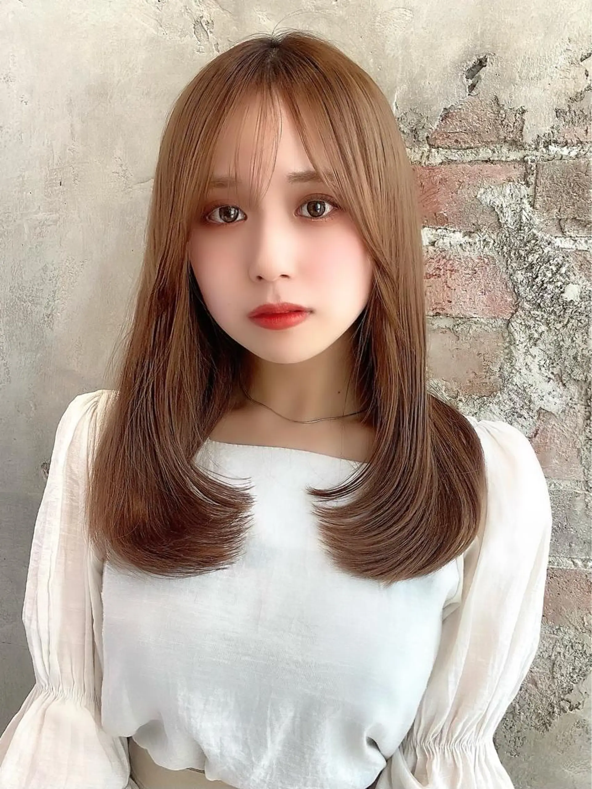 セミロング カラー パーマ ヘアアレンジ 韓国風ヘア レイヤーカット Surpass所属・🌈小顔似合わせ SHIHO🌈のヘアスタイル