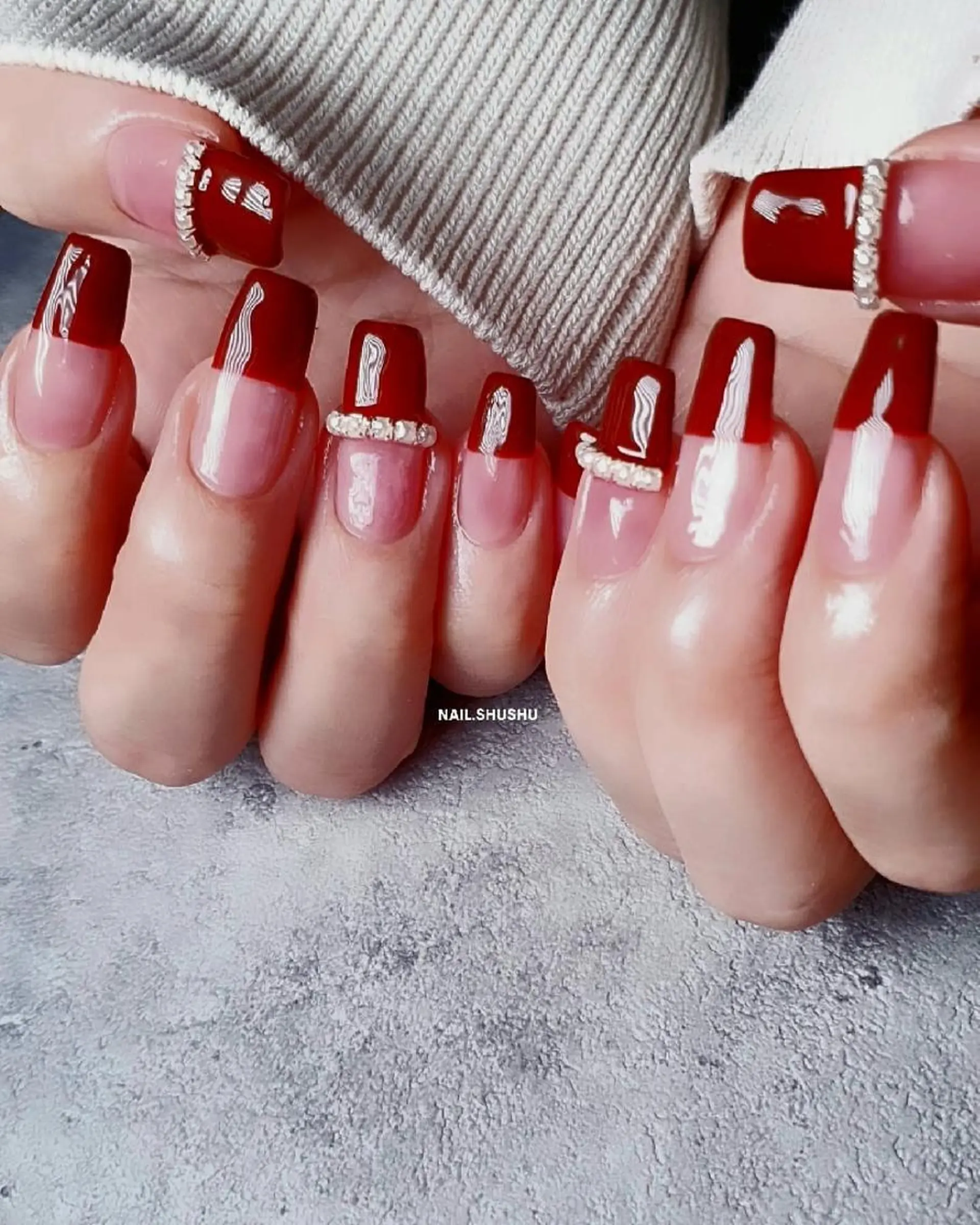 ネイル 持ち込み ニュアンスネイル ワンカラーネイル シンプルネイル バレンタイン 3dパーツ/流行り 👧shushu❤️のネイルデザイン