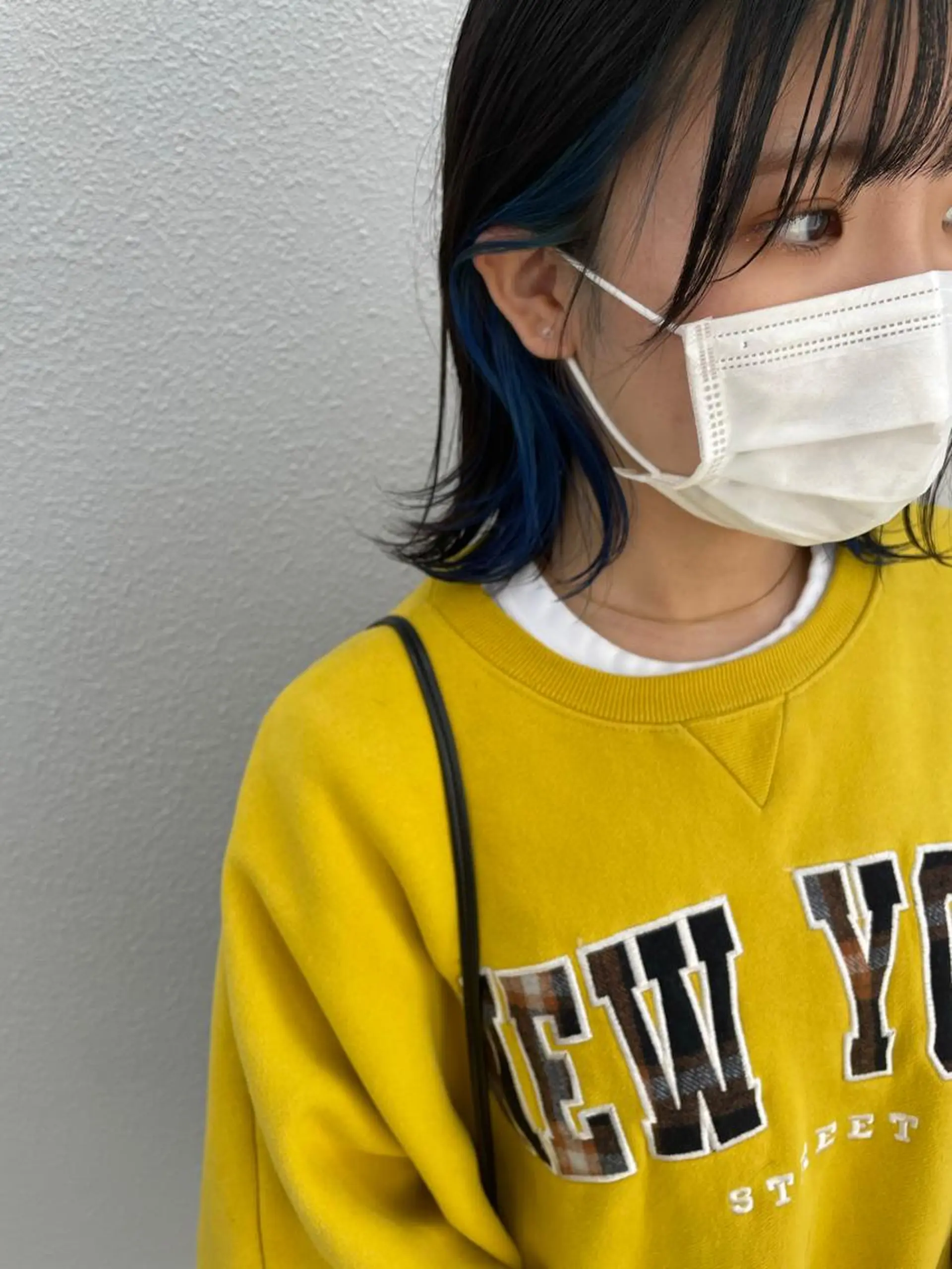 ミディアム 切りっぱなしボブ ショートボブ ミディアムパーマ アッシュ ミストバング ヘアカラー トリートメント C’LD hair  produce /シールドヘア所属・モテ髪/ボブ/ショー ト/アダチフウトのヘアスタイル