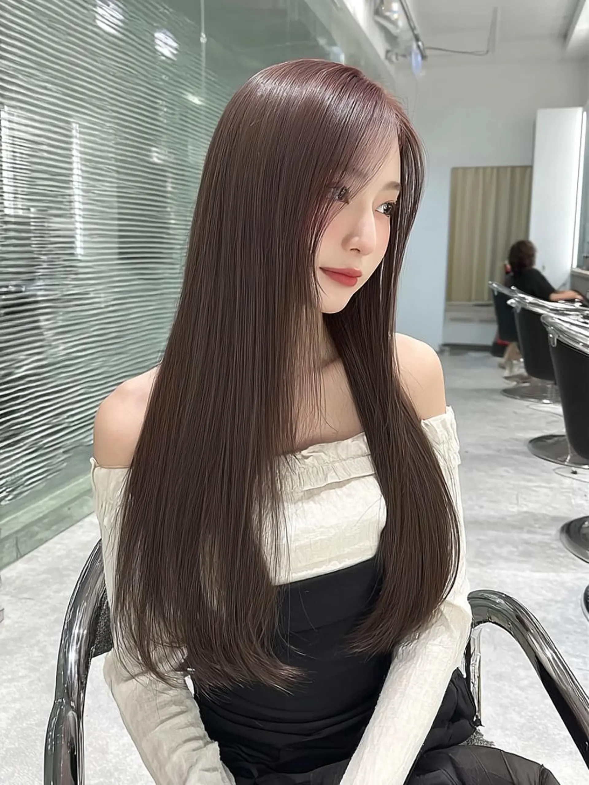 ロング 髪質改善 縮毛矯正 トリートメント 酸熱トリートメント カット ヘアカラー トリートメント 絹髪矯正/艶カラー /透明感/石田桃子のヘアスタイル