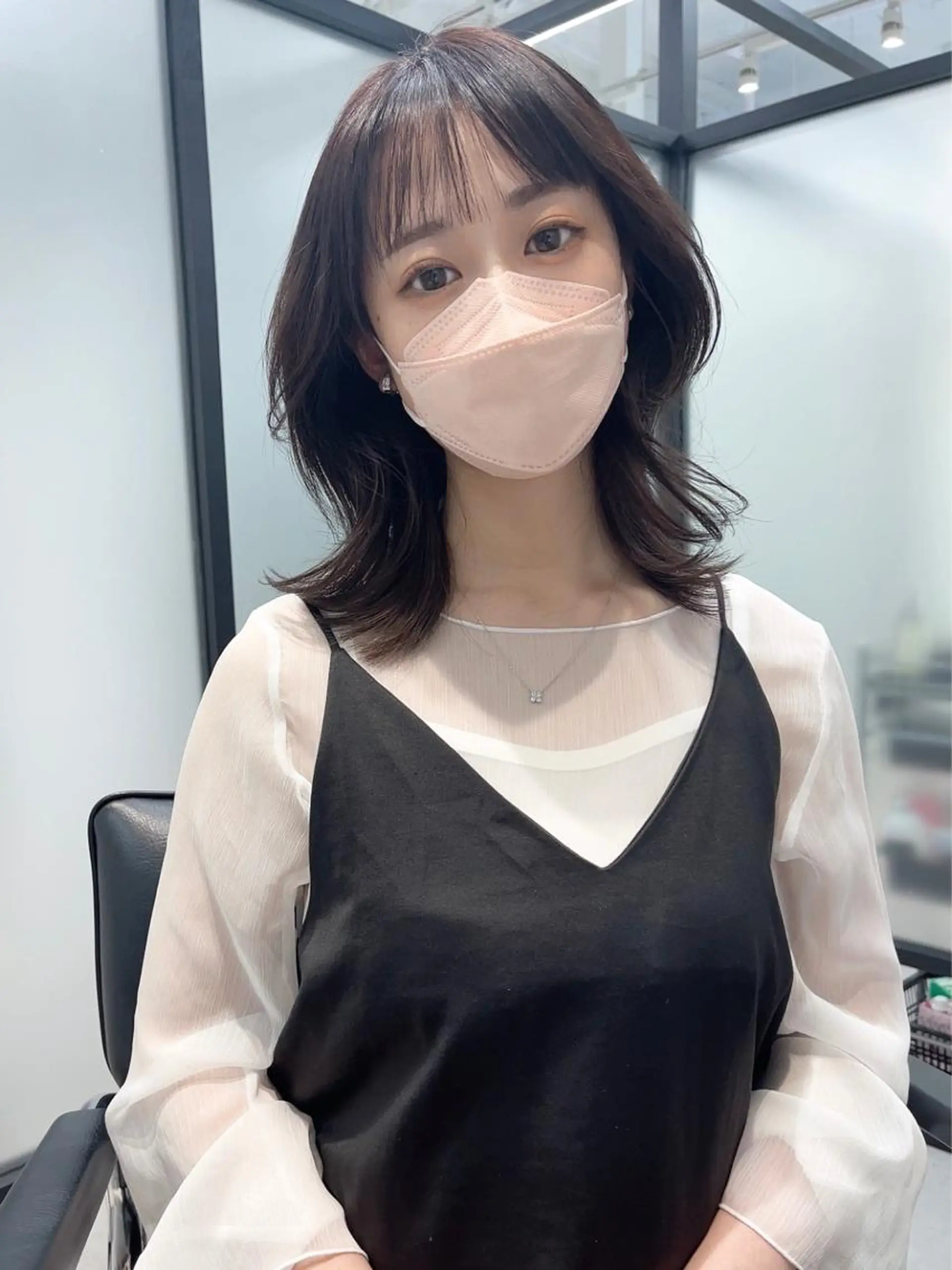 ミディアム カット ヘアカラー トリートメント 韓国レイヤーカット 髪質改善▫️水野有真のヘアスタイル