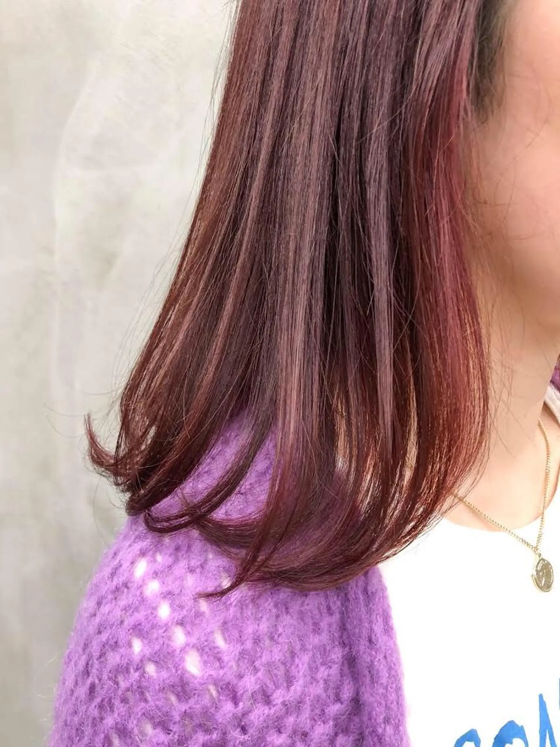 カラー インナーカラー ピンクカラー バイオレットカラー ショート・ボブ 徳竹淳一のヘアスタイル