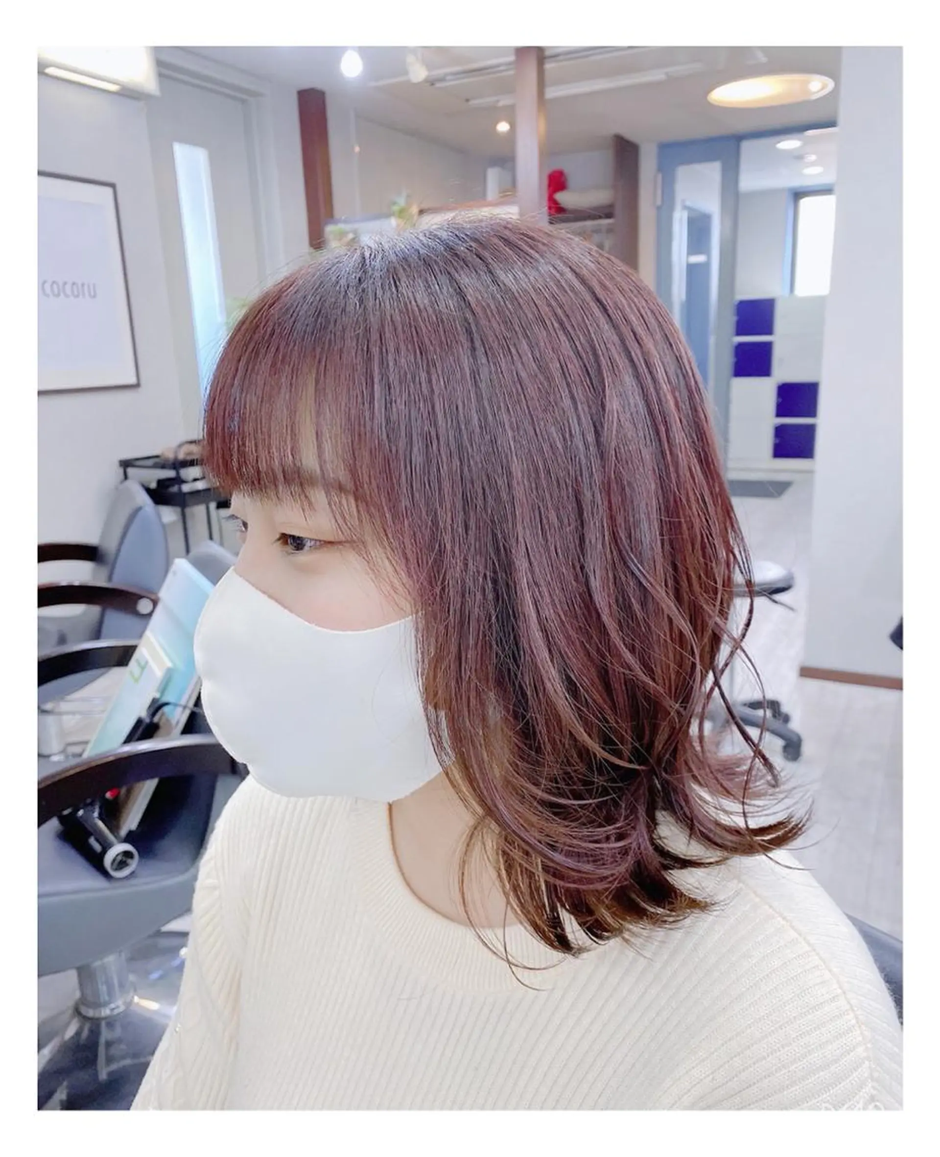 ミディアム カラー ベージュカラー ピンクカラー ピンクベージュ カット ヘアカラー トリートメント cocoru所属・＊横浜駅＊ 金子 誠也のヘアスタイル