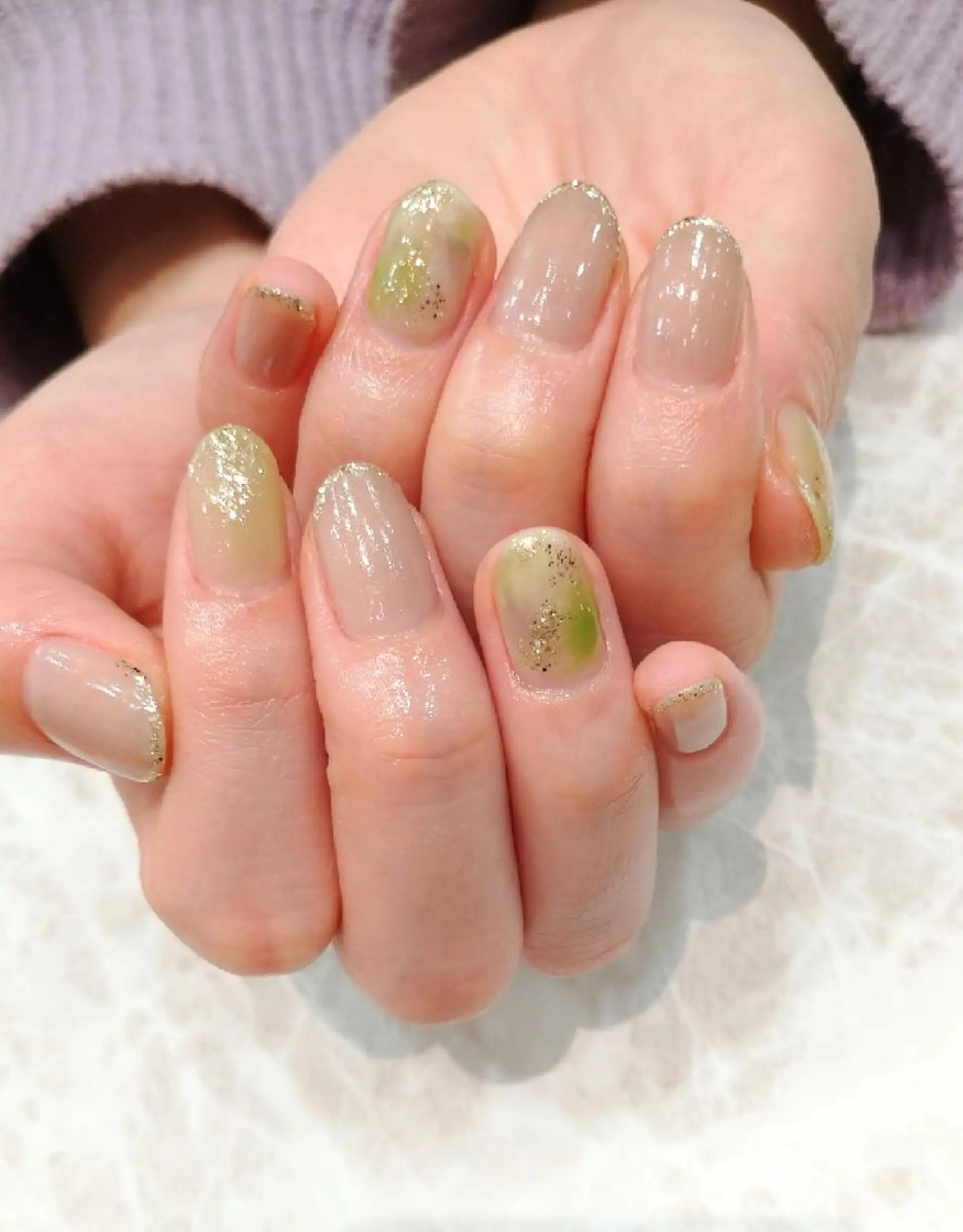 ネイル ニュアンスネイル 春ネイル ハンドネイル 會田 瑠衣のネイルデザイン