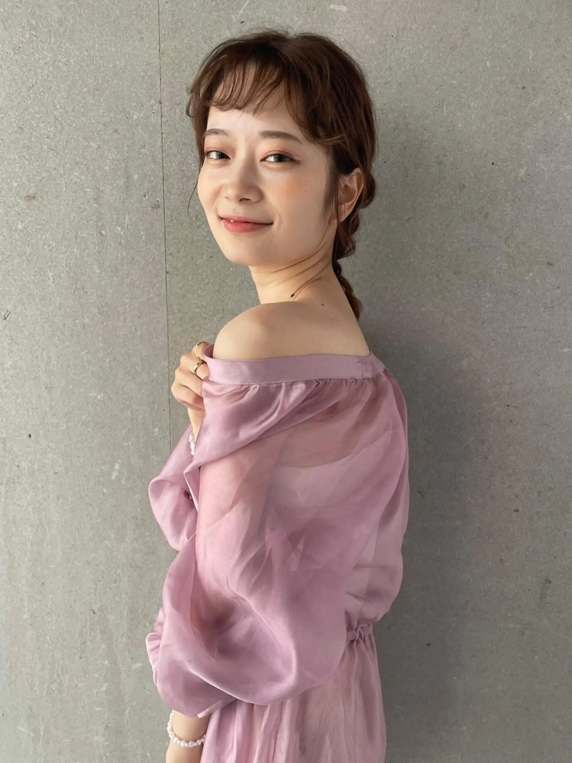 ミディアム カラー ヘアアレンジ 渡辺 瑠美のヘアスタイル