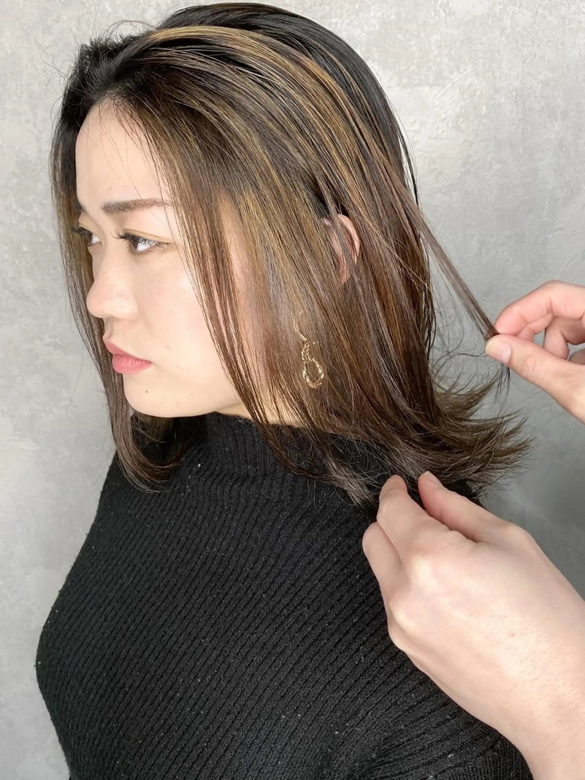 セミロング カラー バレイヤージュ レイヤーカット 🌾内山 龍介🌾のヘアスタイル