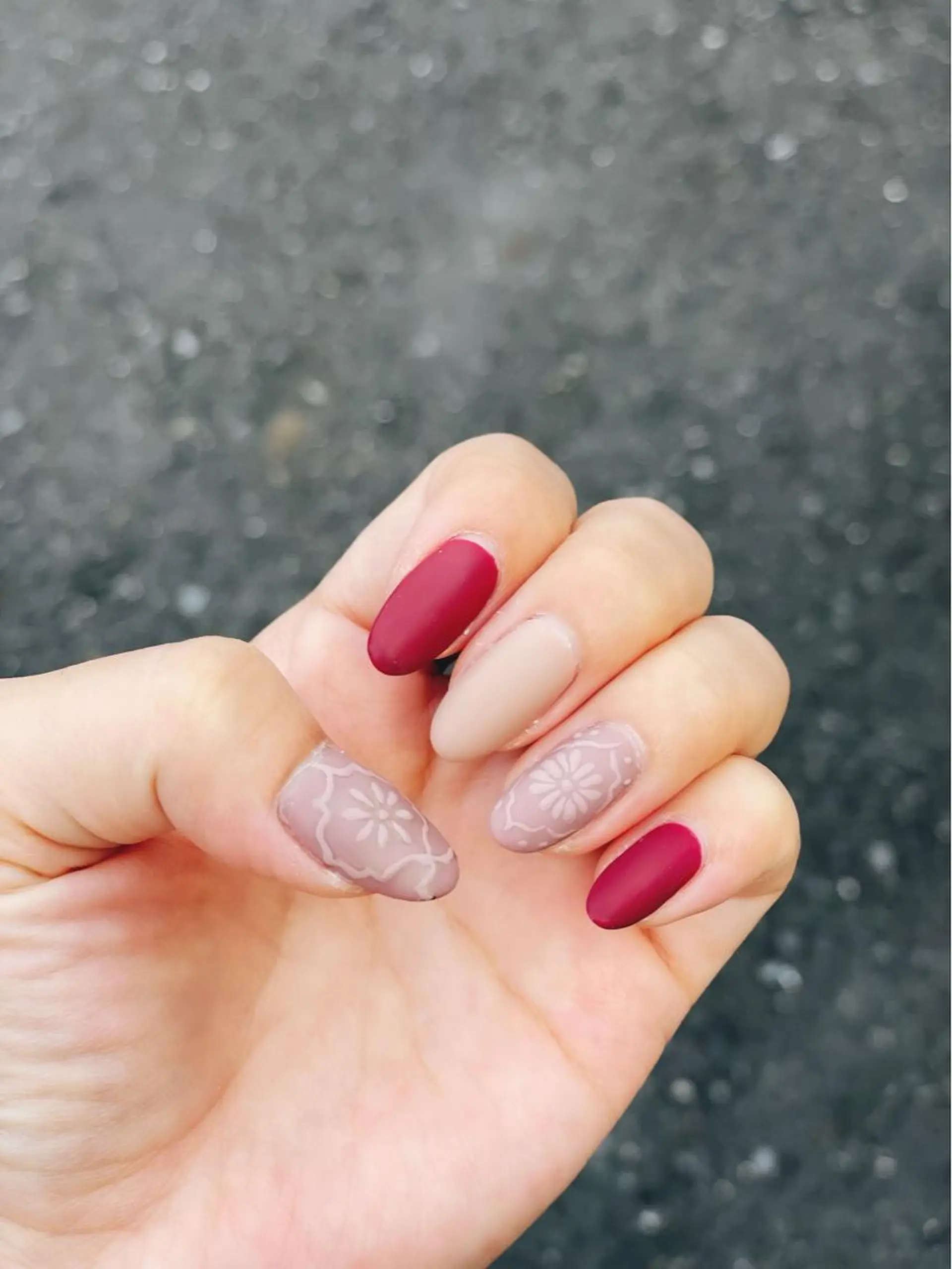 ネイル ボルドー フットネイル 大理石ネイル(マーブル) ネイビー ニュアンスネイル tink 横浜店所属・Tink 横浜のネイルデザイン