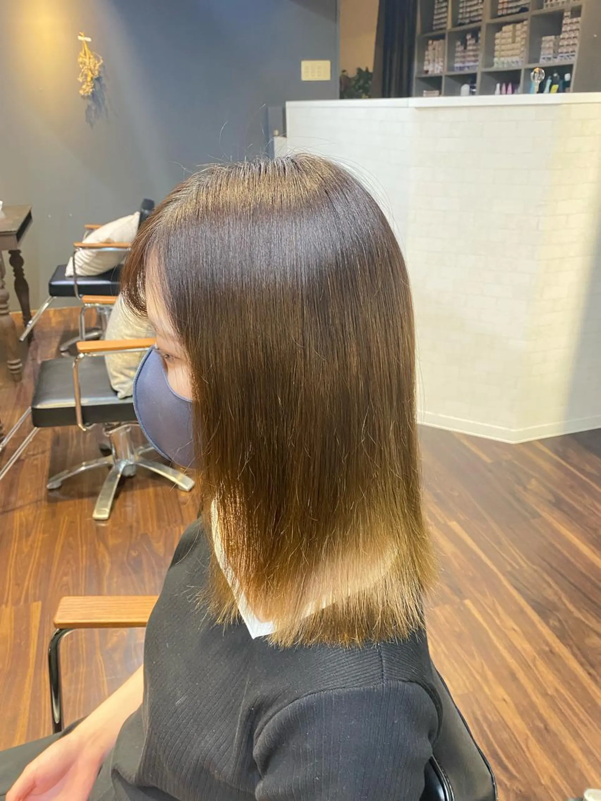 セミロング カラー ヘアアレンジ 縮毛矯正 酸性ストレート 韓国ヘア×髪質 改善🇰🇷シオリのヘアスタイル